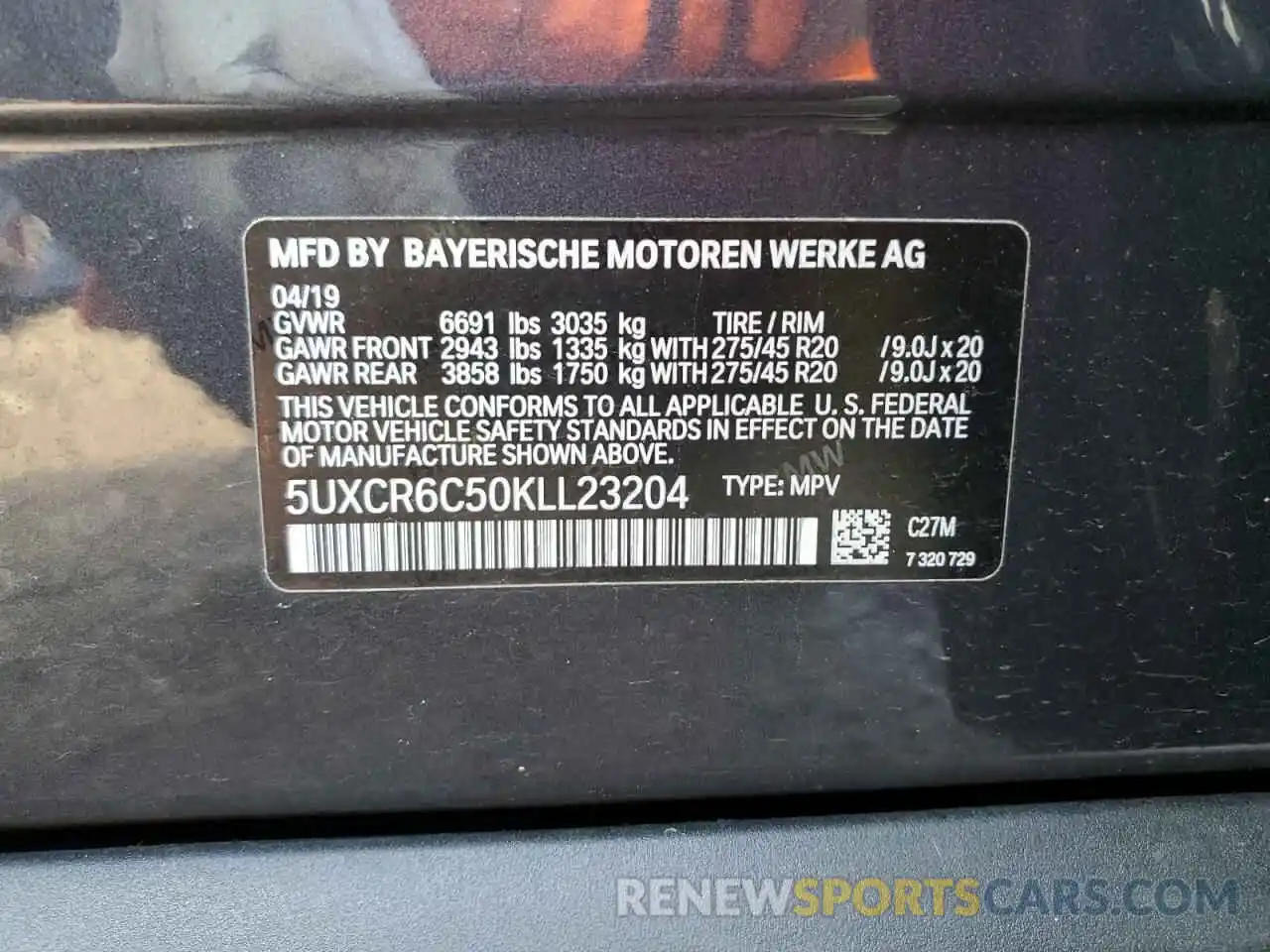 13 Фотография поврежденного автомобиля 5UXCR6C50KLL23204 BMW X5 2019