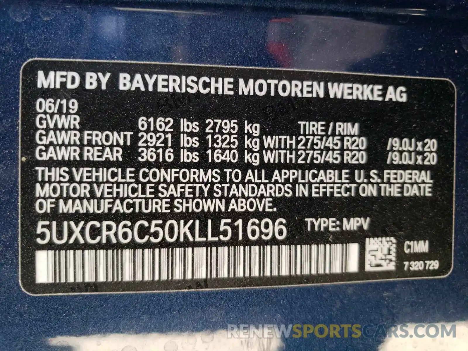 10 Photograph of a damaged car 5UXCR6C50KLL51696 BMW X5 2019