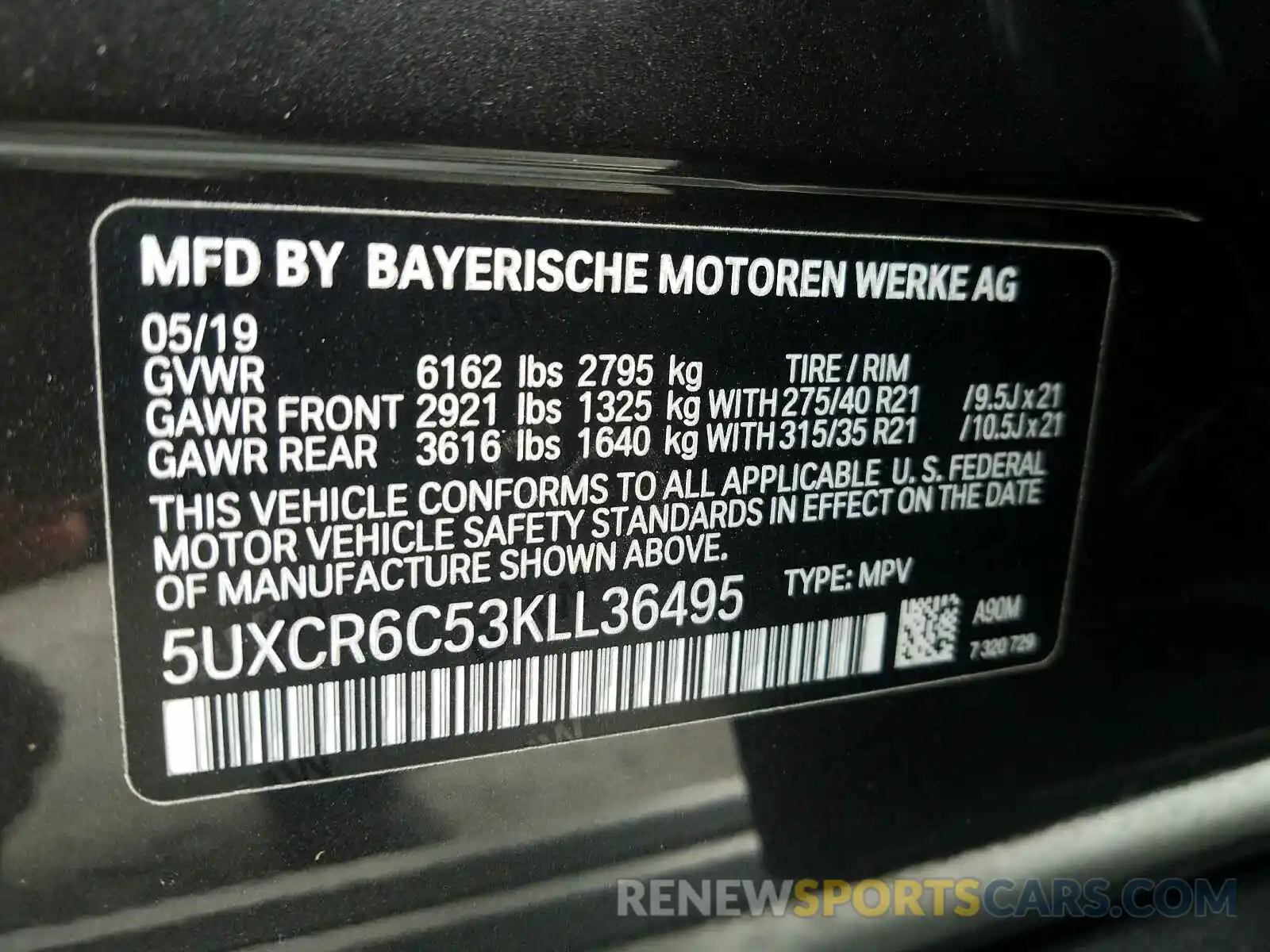 10 Фотография поврежденного автомобиля 5UXCR6C53KLL36495 BMW X5 2019