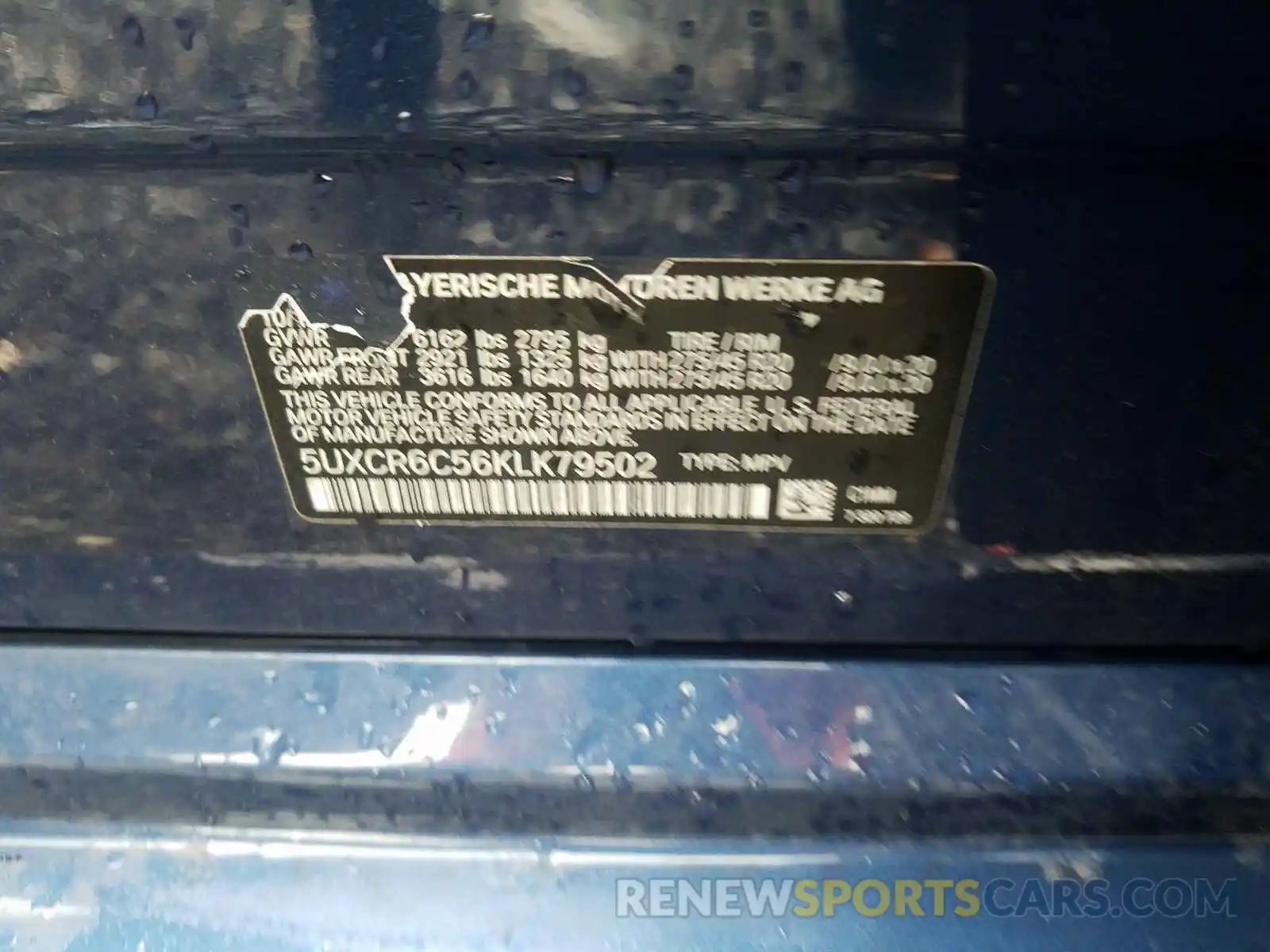 10 Photograph of a damaged car 5UXCR6C56KLK79502 BMW X5 2019