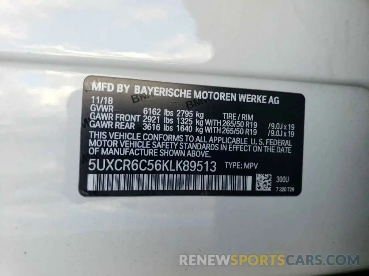 13 Photograph of a damaged car 5UXCR6C56KLK89513 BMW X5 2019