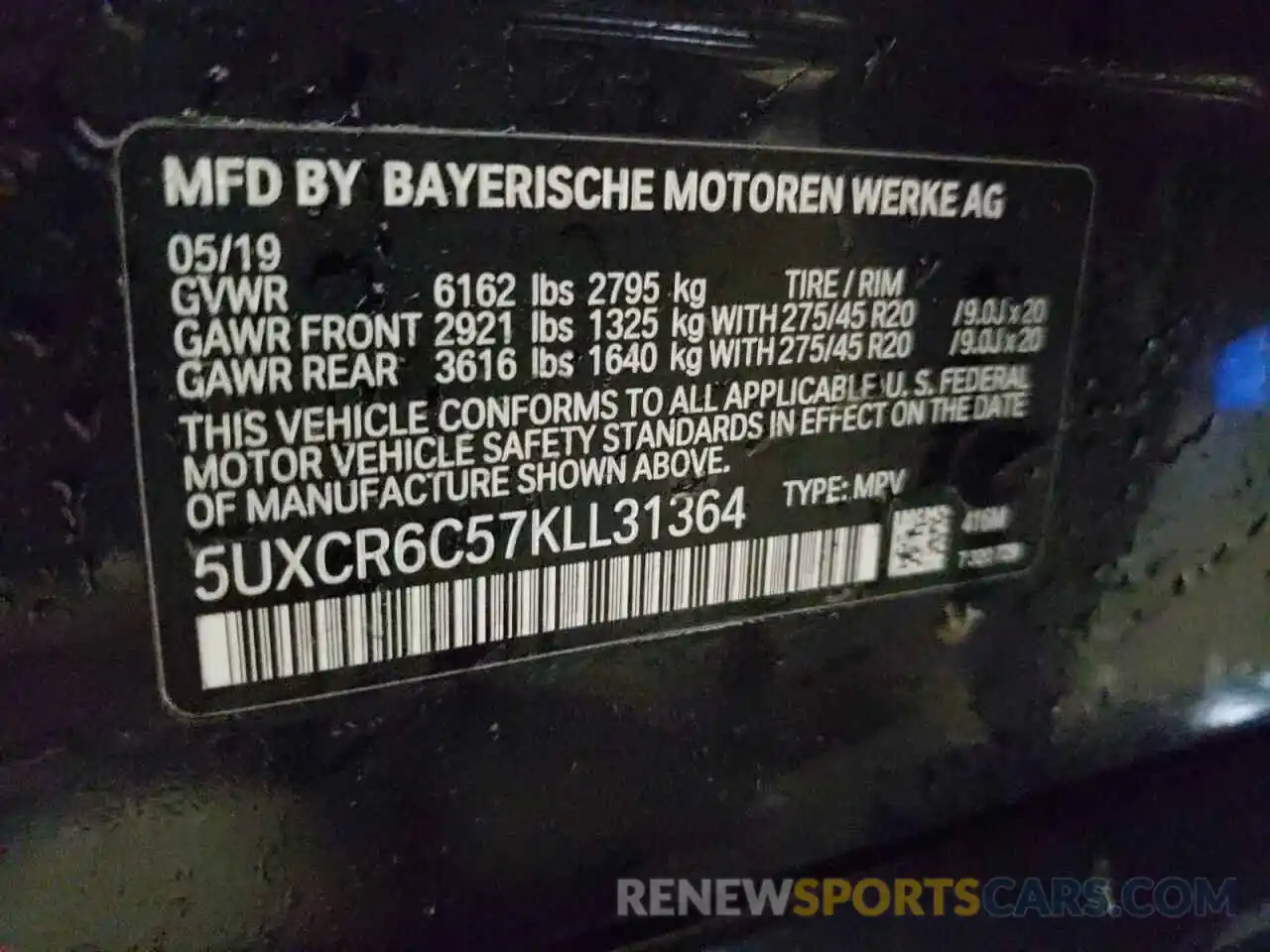13 Photograph of a damaged car 5UXCR6C57KLL31364 BMW X5 2019