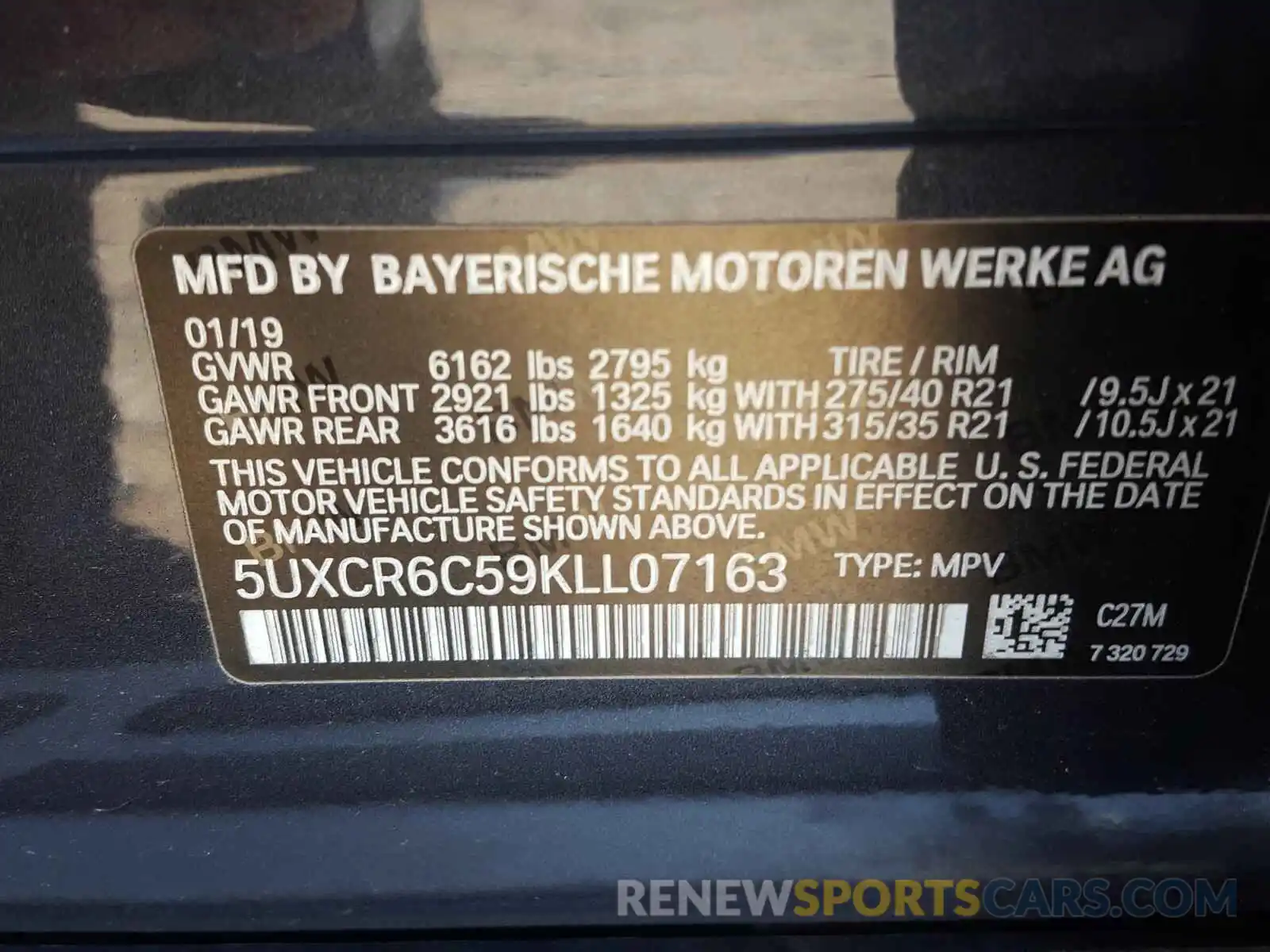 10 Фотография поврежденного автомобиля 5UXCR6C59KLL07163 BMW X5 2019