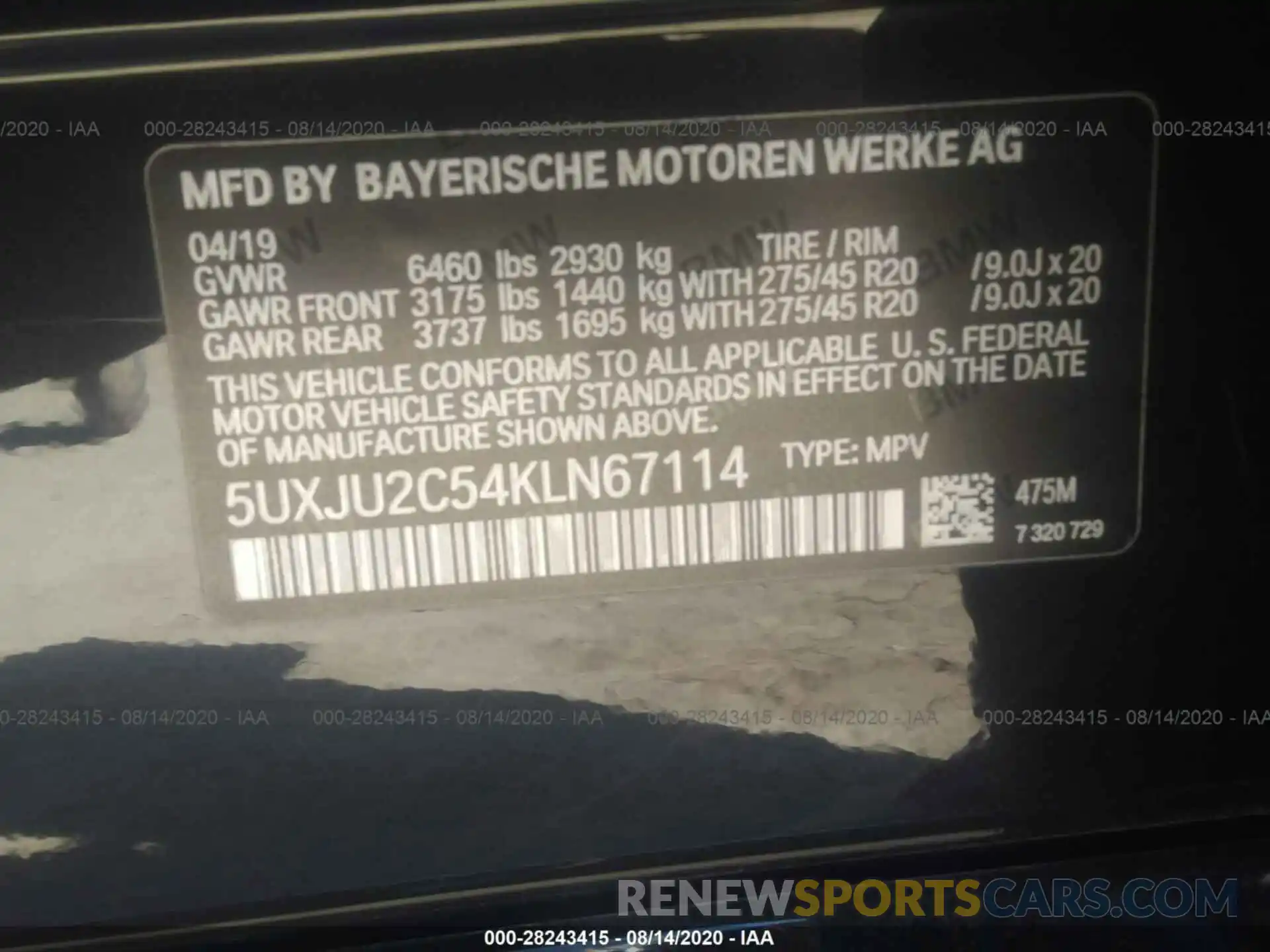 9 Photograph of a damaged car 5UXJU2C54KLN67114 BMW X5 2019
