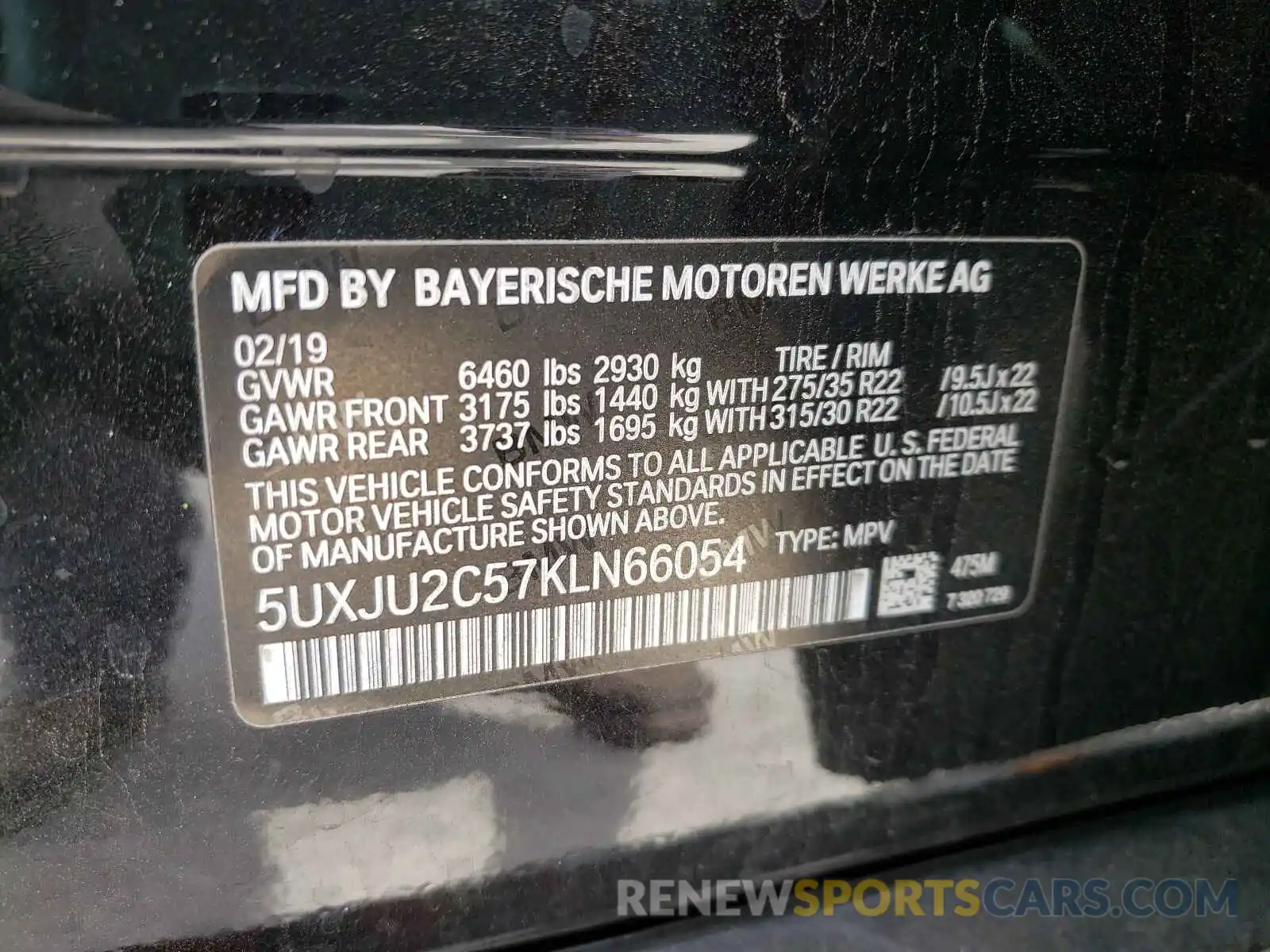 10 Фотография поврежденного автомобиля 5UXJU2C57KLN66054 BMW X5 2019