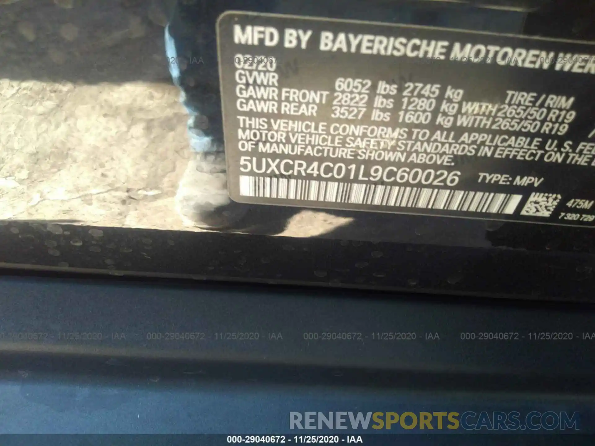 9 Photograph of a damaged car 5UXCR4C01L9C60026 BMW X5 2020