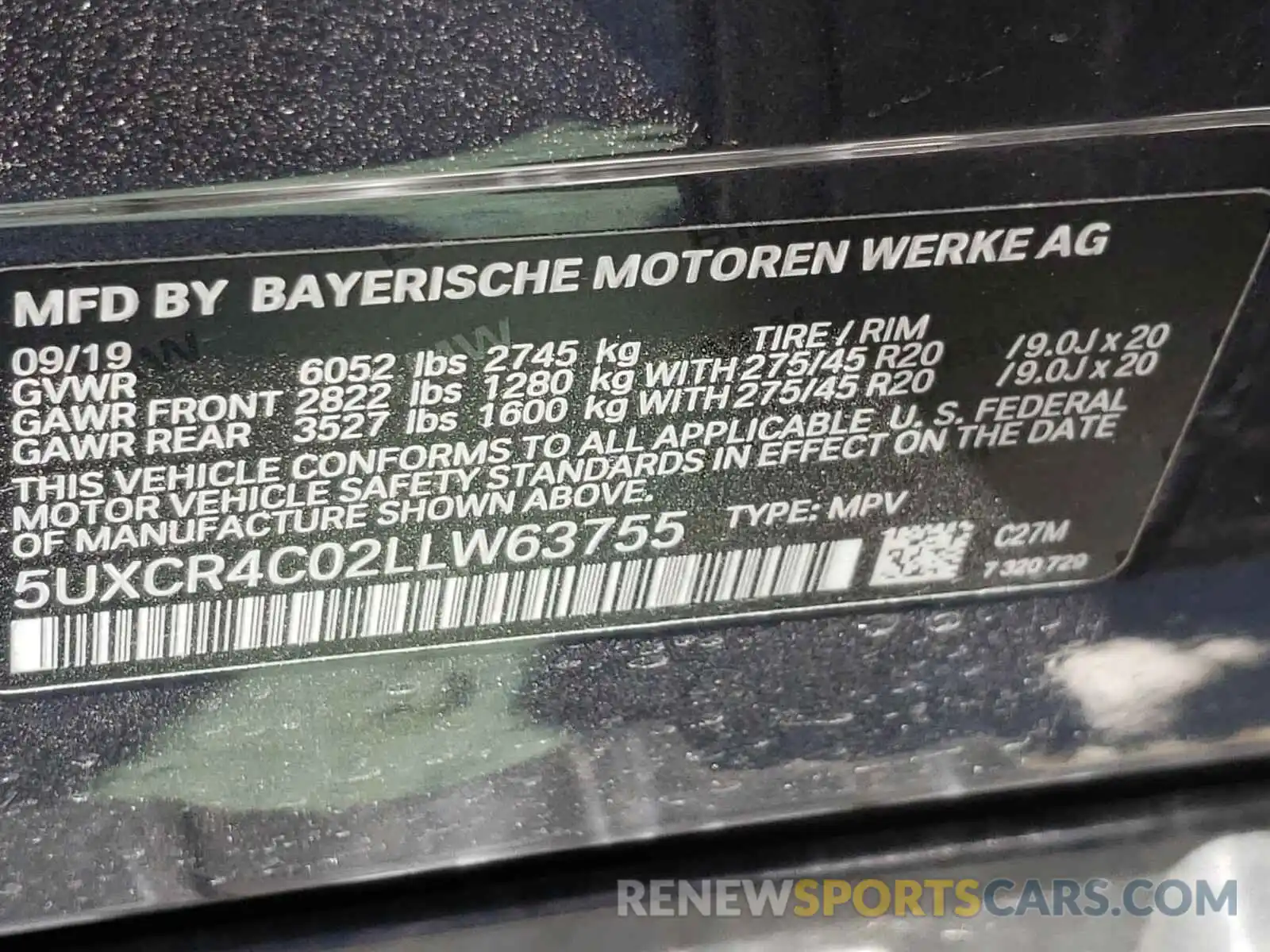 10 Фотография поврежденного автомобиля 5UXCR4C02LLW63755 BMW X5 2020