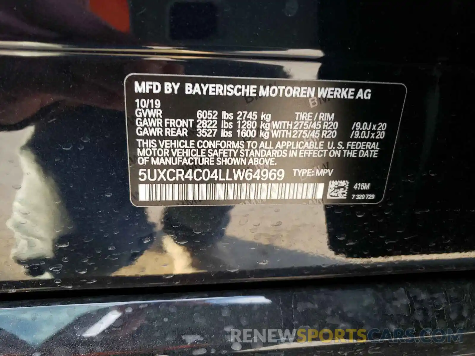 10 Photograph of a damaged car 5UXCR4C04LLW64969 BMW X5 2020