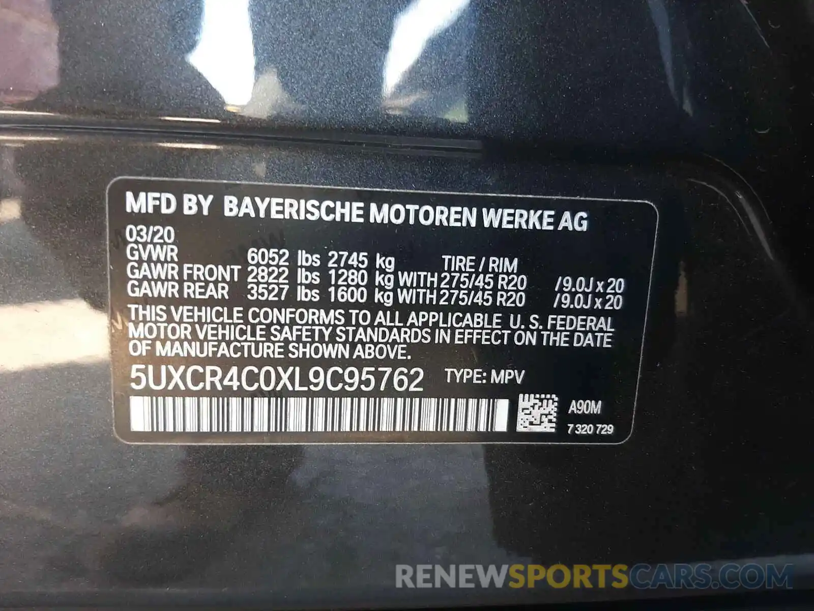10 Photograph of a damaged car 5UXCR4C0XL9C95762 BMW X5 2020