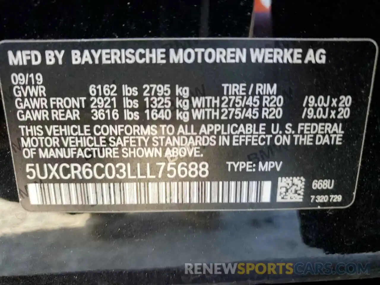 13 Photograph of a damaged car 5UXCR6C03LLL75688 BMW X5 2020