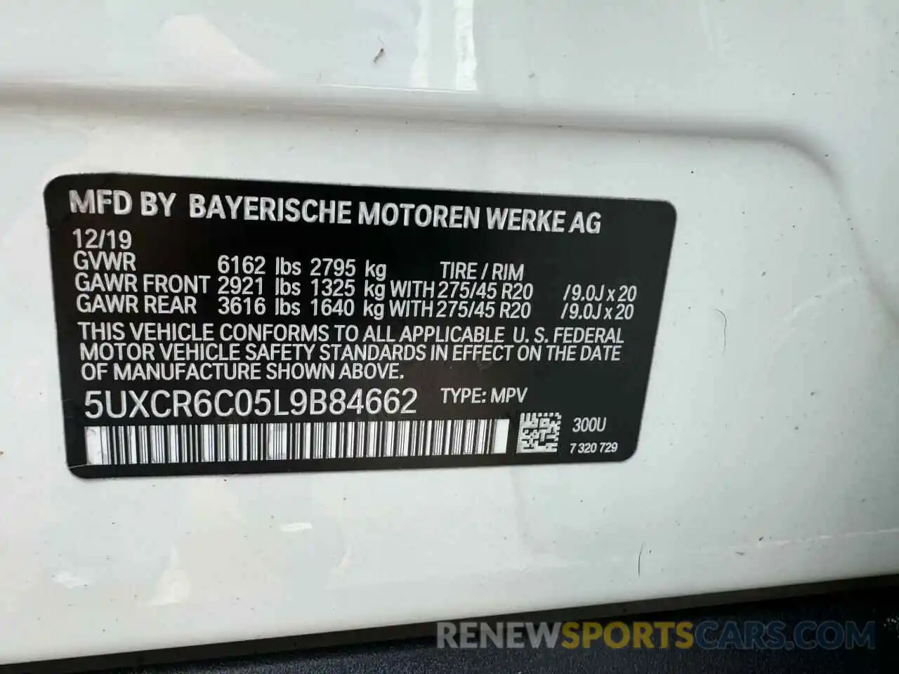 15 Photograph of a damaged car 5UXCR6C05L9B84662 BMW X5 2020