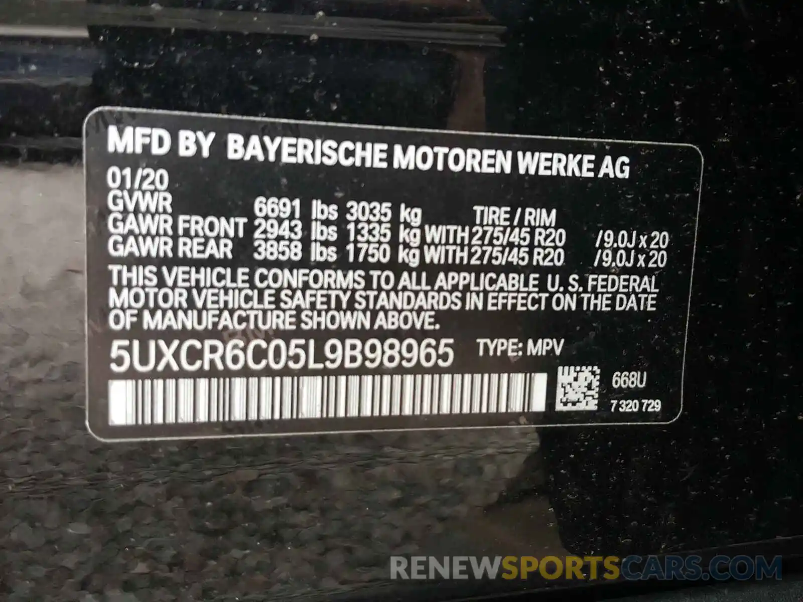 10 Photograph of a damaged car 5UXCR6C05L9B98965 BMW X5 2020