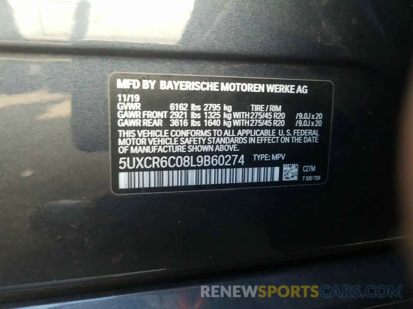 10 Photograph of a damaged car 5UXCR6C08L9B60274 BMW X5 2020
