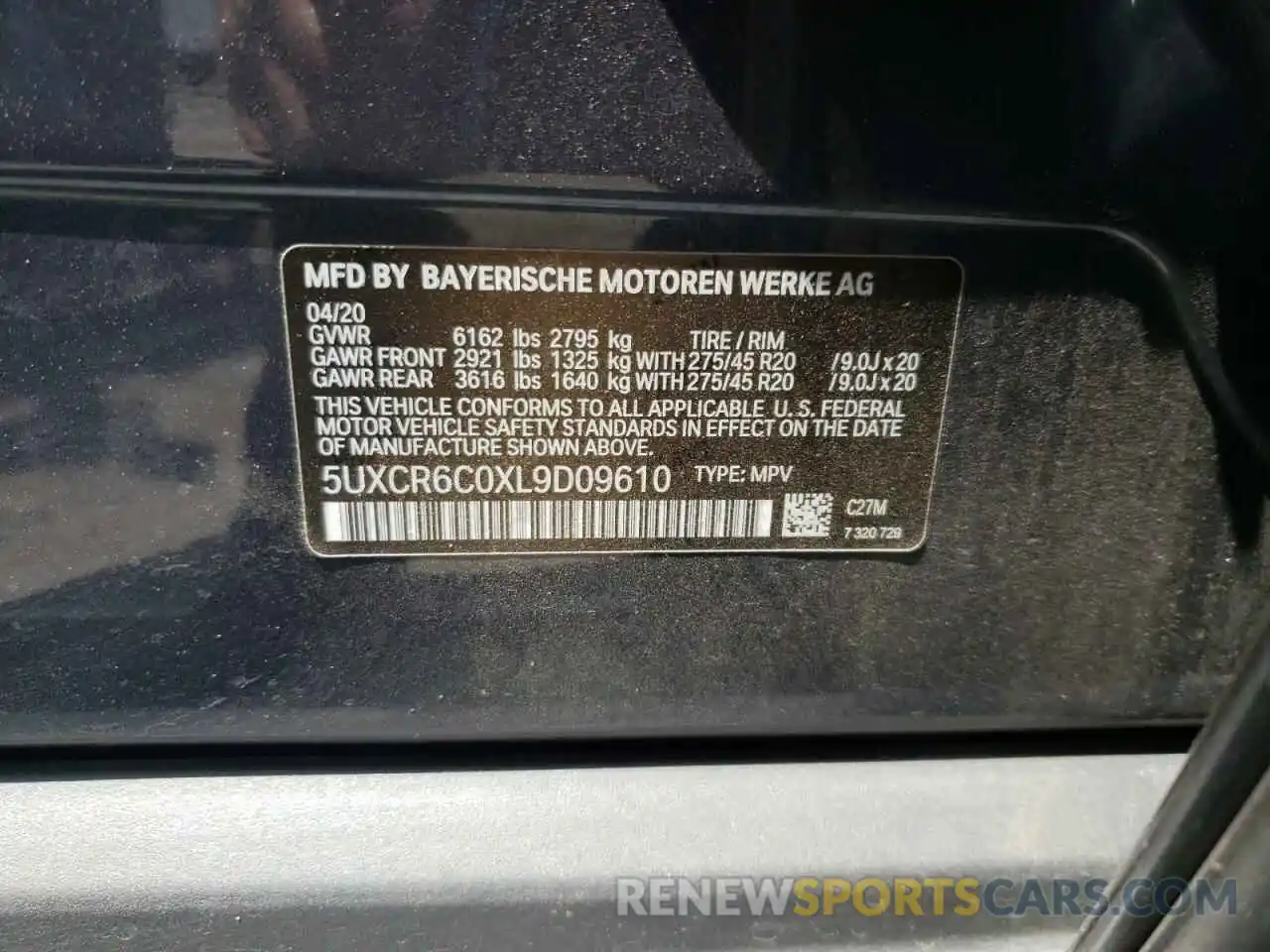 10 Фотография поврежденного автомобиля 5UXCR6C0XL9D09610 BMW X5 2020