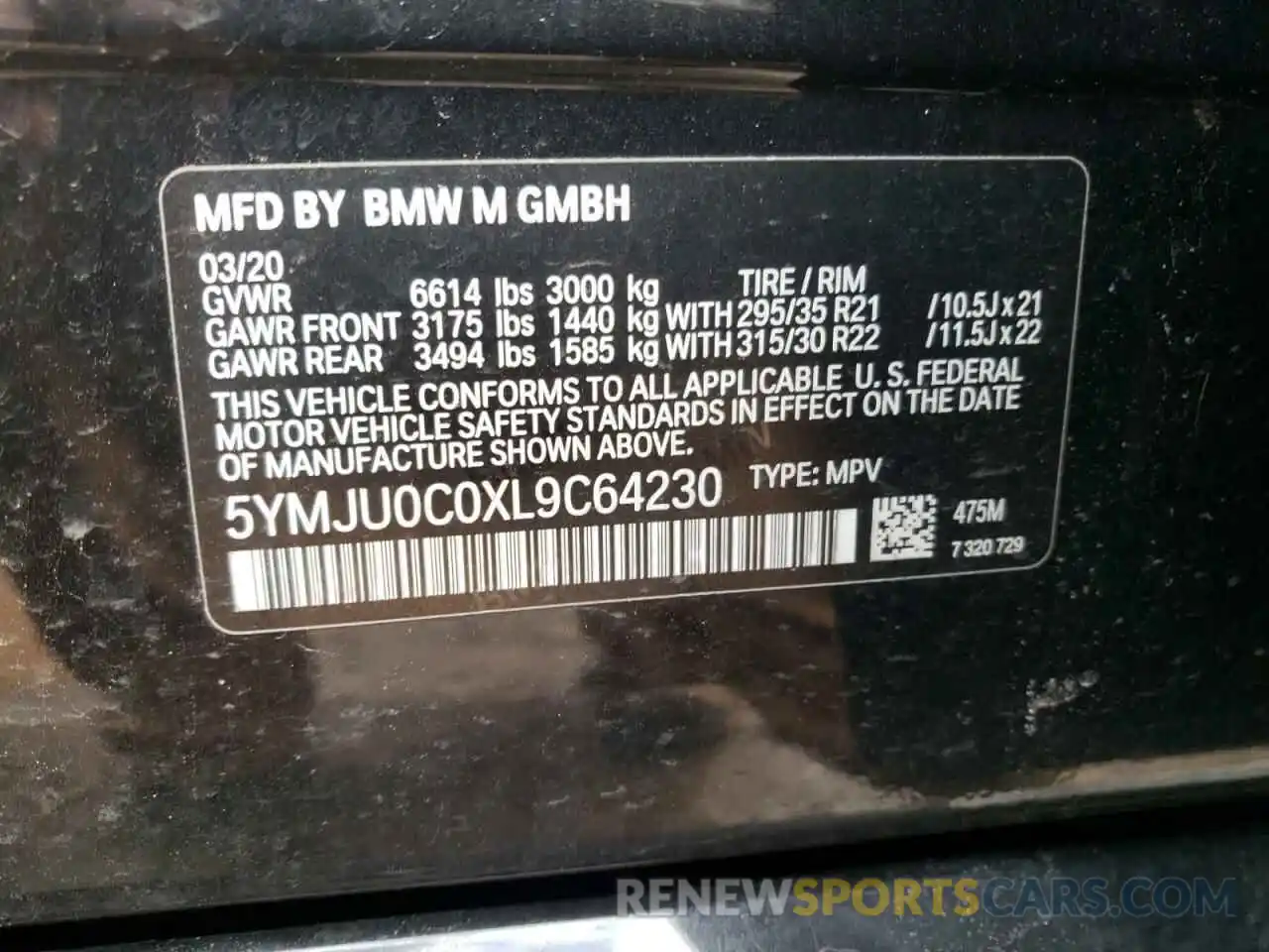 10 Фотография поврежденного автомобиля 5YMJU0C0XL9C64230 BMW X5 2020