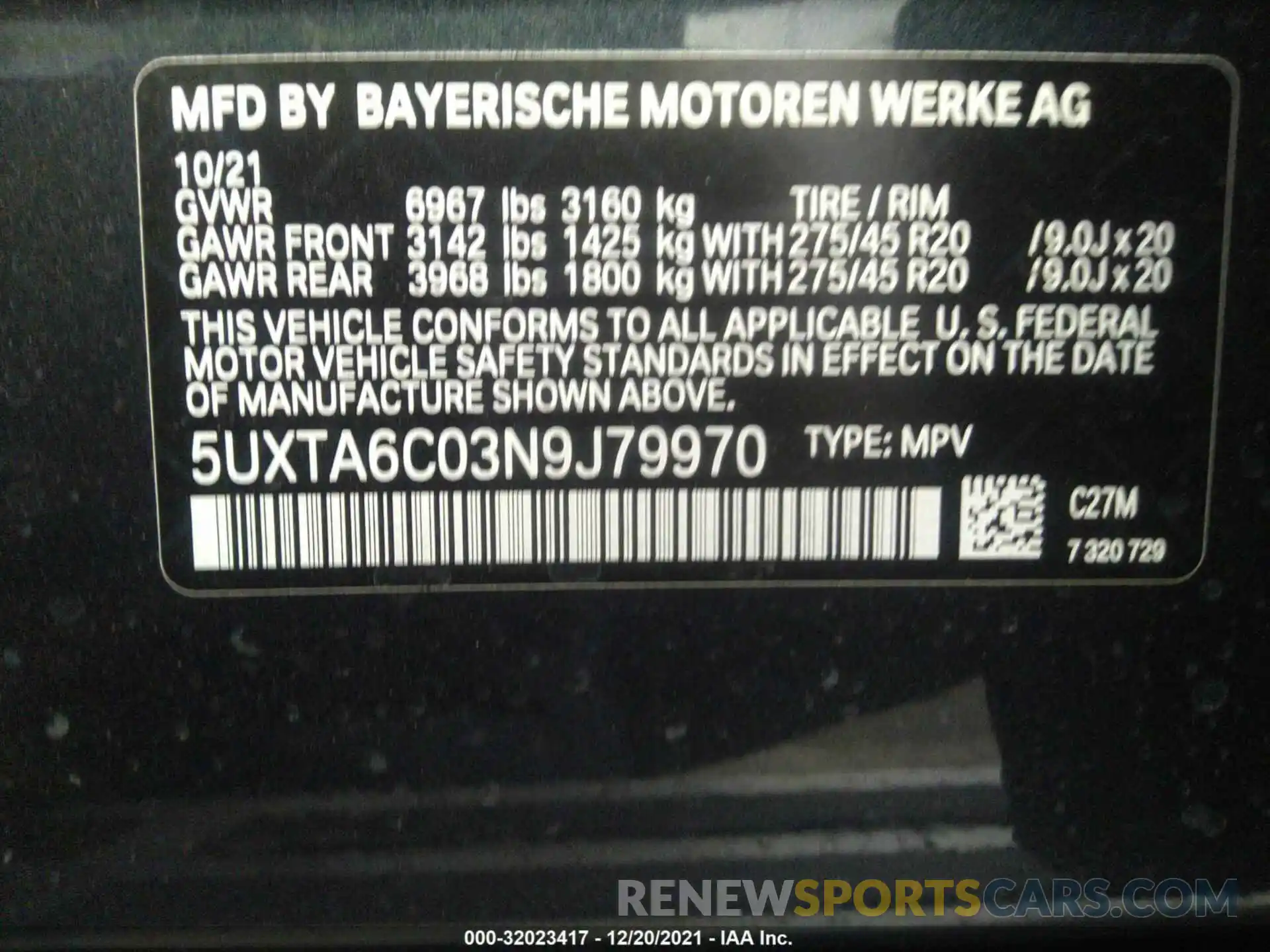 9 Фотография поврежденного автомобиля 5UXTA6C03N9J79970 BMW X5 2022