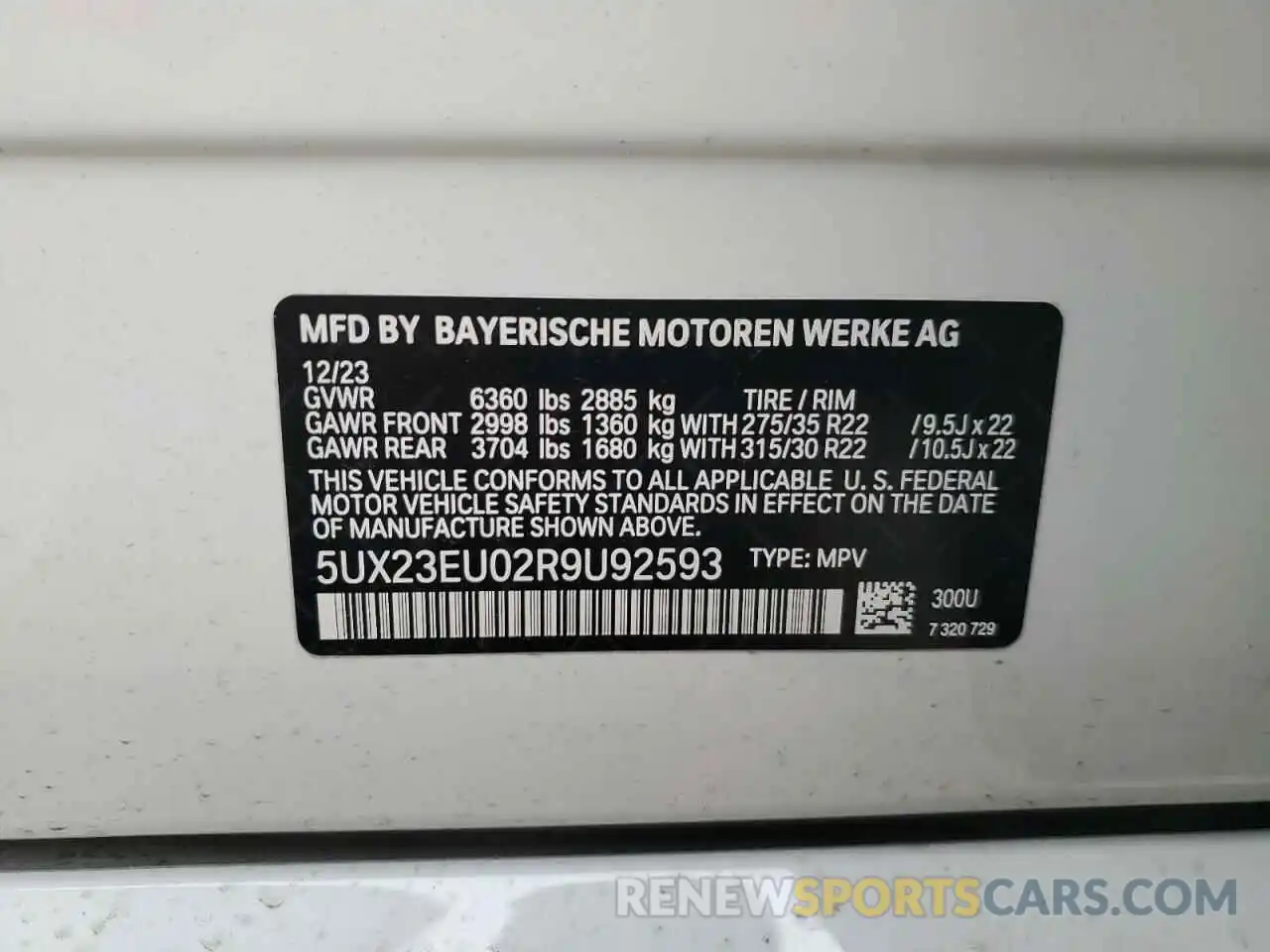 13 Фотография поврежденного автомобиля 5UX23EU02R9U92593 BMW X5 2024