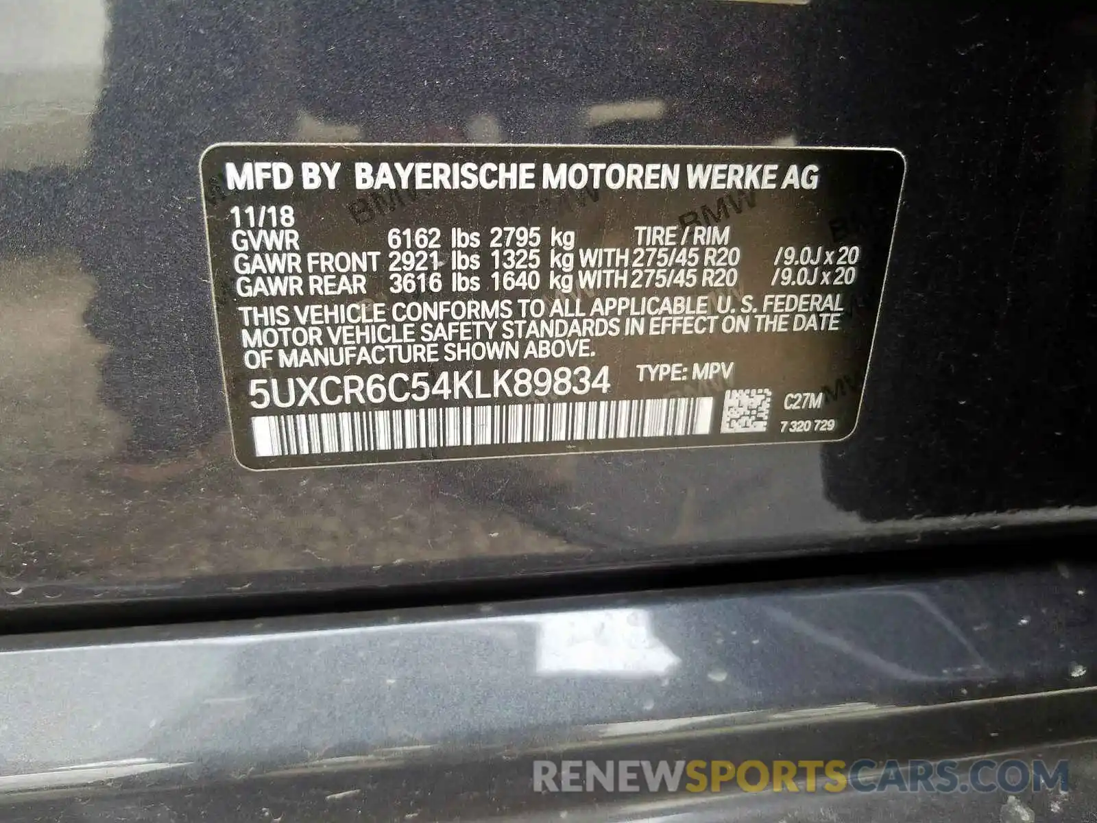 10 Photograph of a damaged car 5UXCR6C54KLK89834 BMW X5 XDRIVE4 2019
