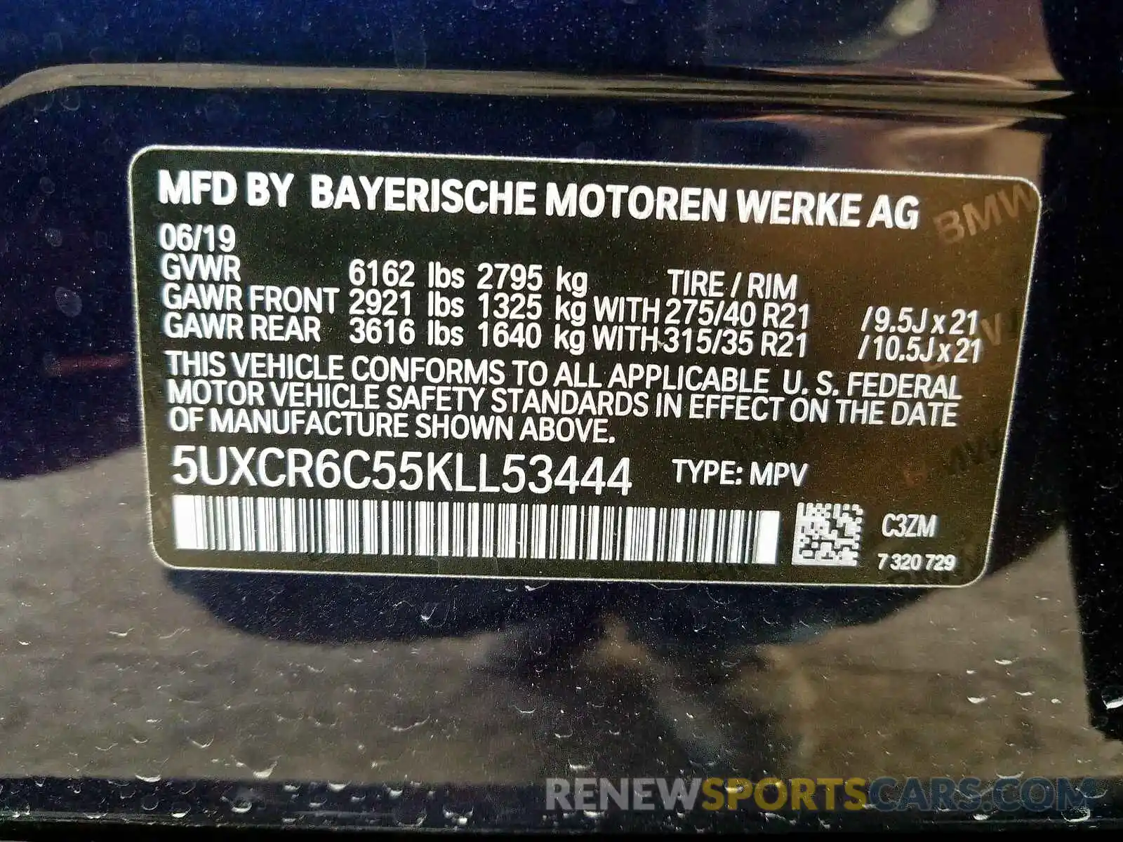 10 Photograph of a damaged car 5UXCR6C55KLL53444 BMW X5 XDRIVE4 2019