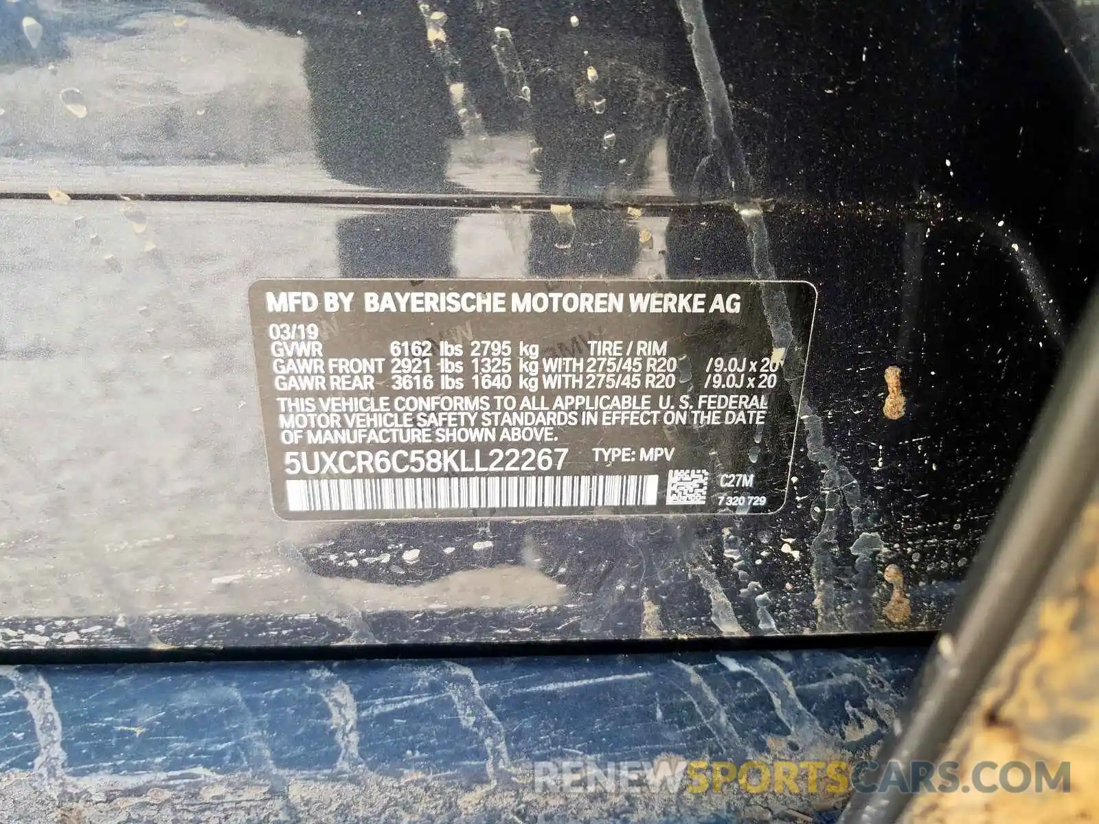 10 Photograph of a damaged car 5UXCR6C58KLL22267 BMW X5 XDRIVE4 2019