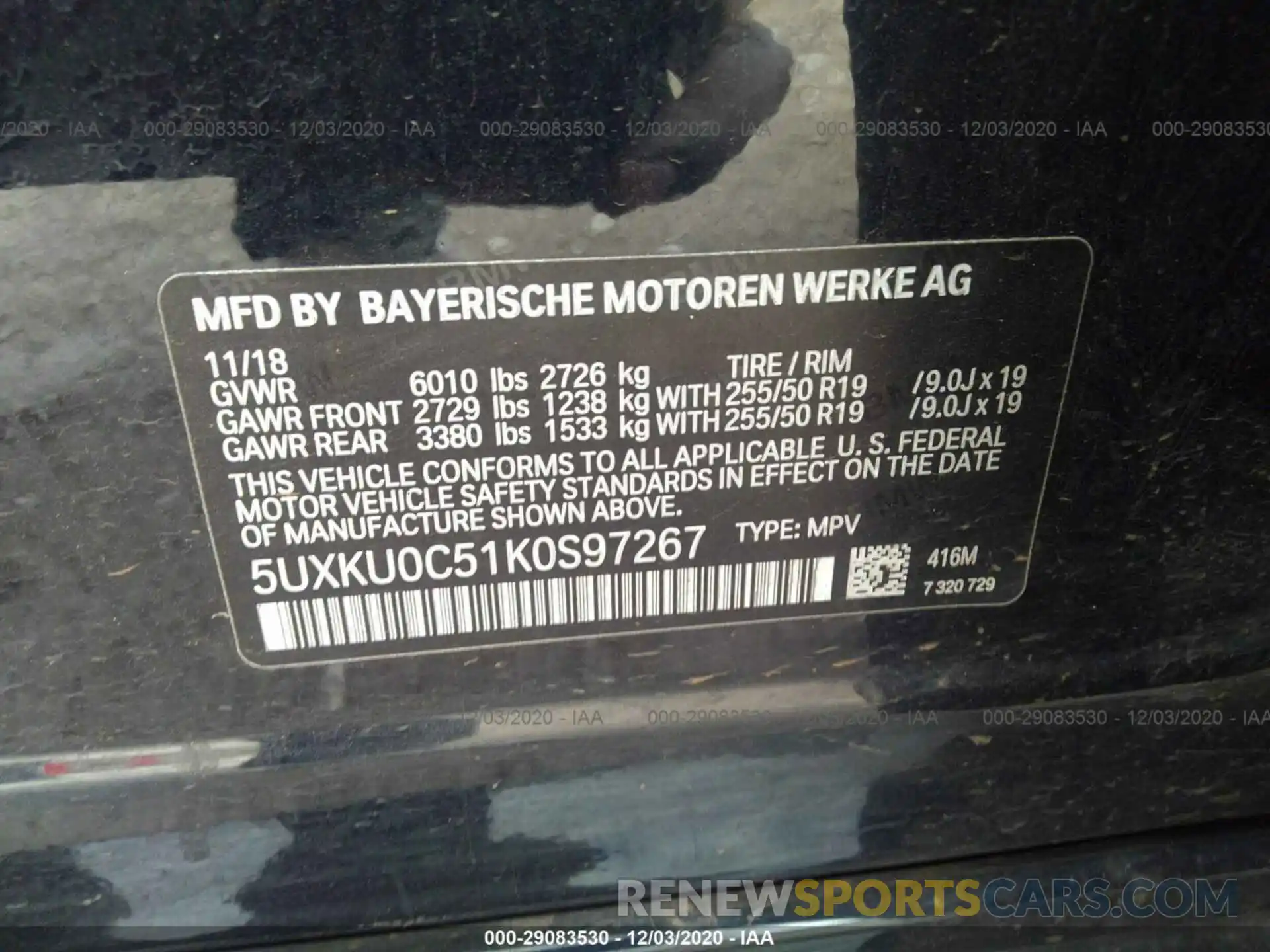 9 Photograph of a damaged car 5UXKU0C51K0S97267 BMW X6 2019