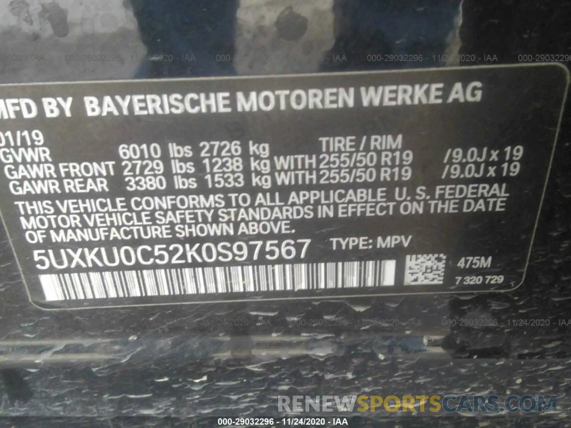9 Photograph of a damaged car 5UXKU0C52K0S97567 BMW X6 2019