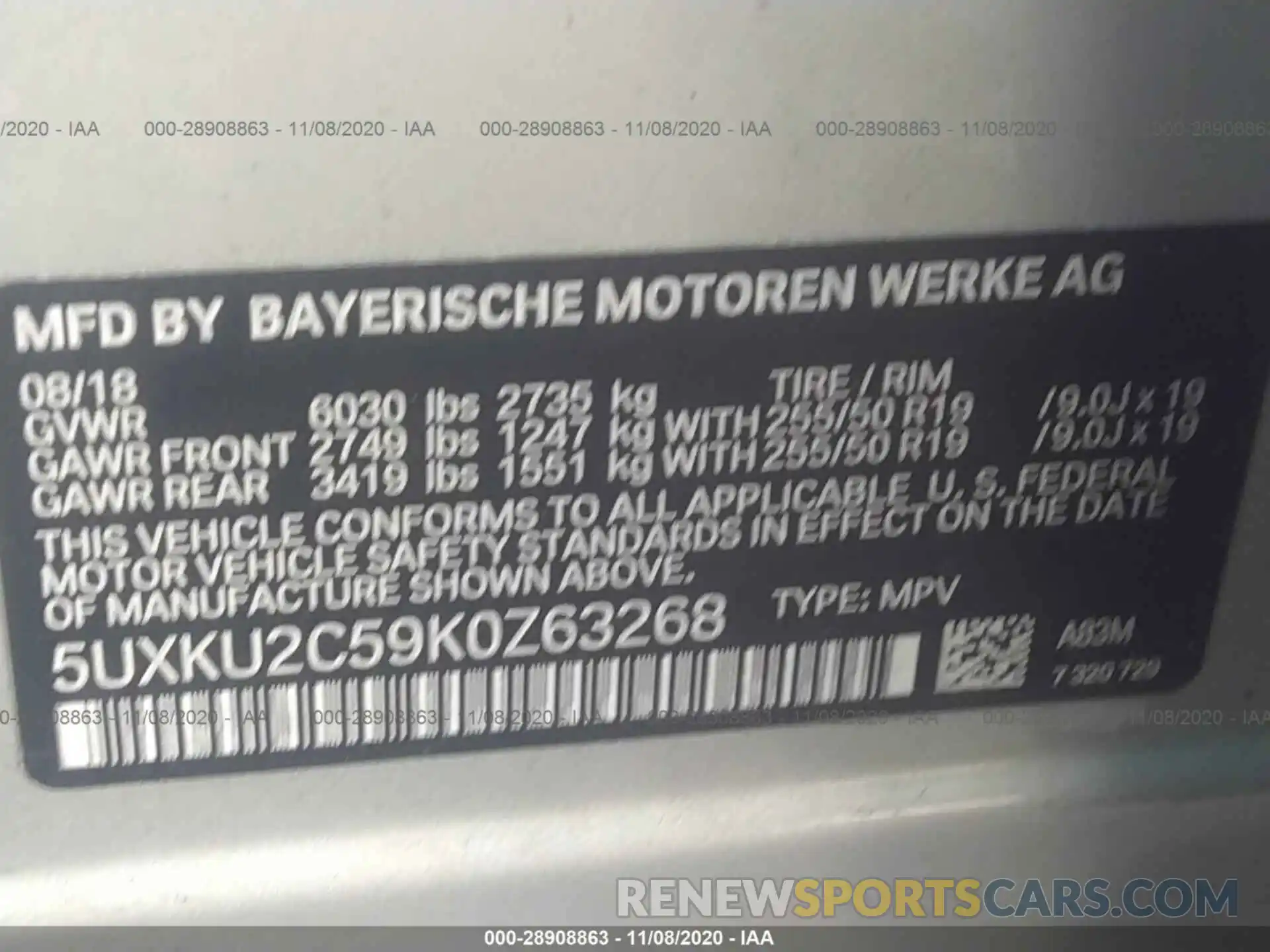 9 Фотография поврежденного автомобиля 5UXKU2C59K0Z63268 BMW X6 2019