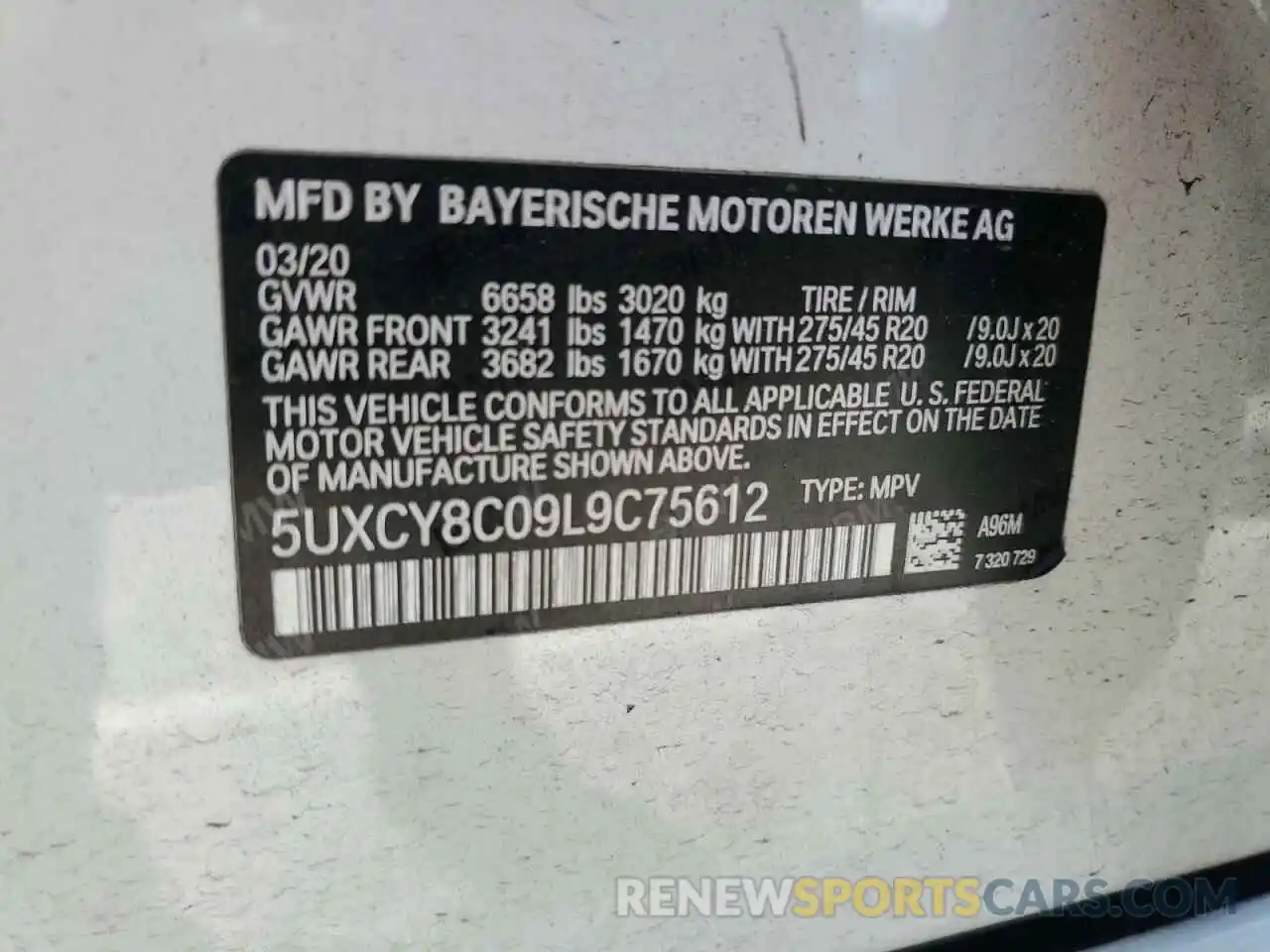 12 Photograph of a damaged car 5UXCY8C09L9C75612 BMW X6 2020