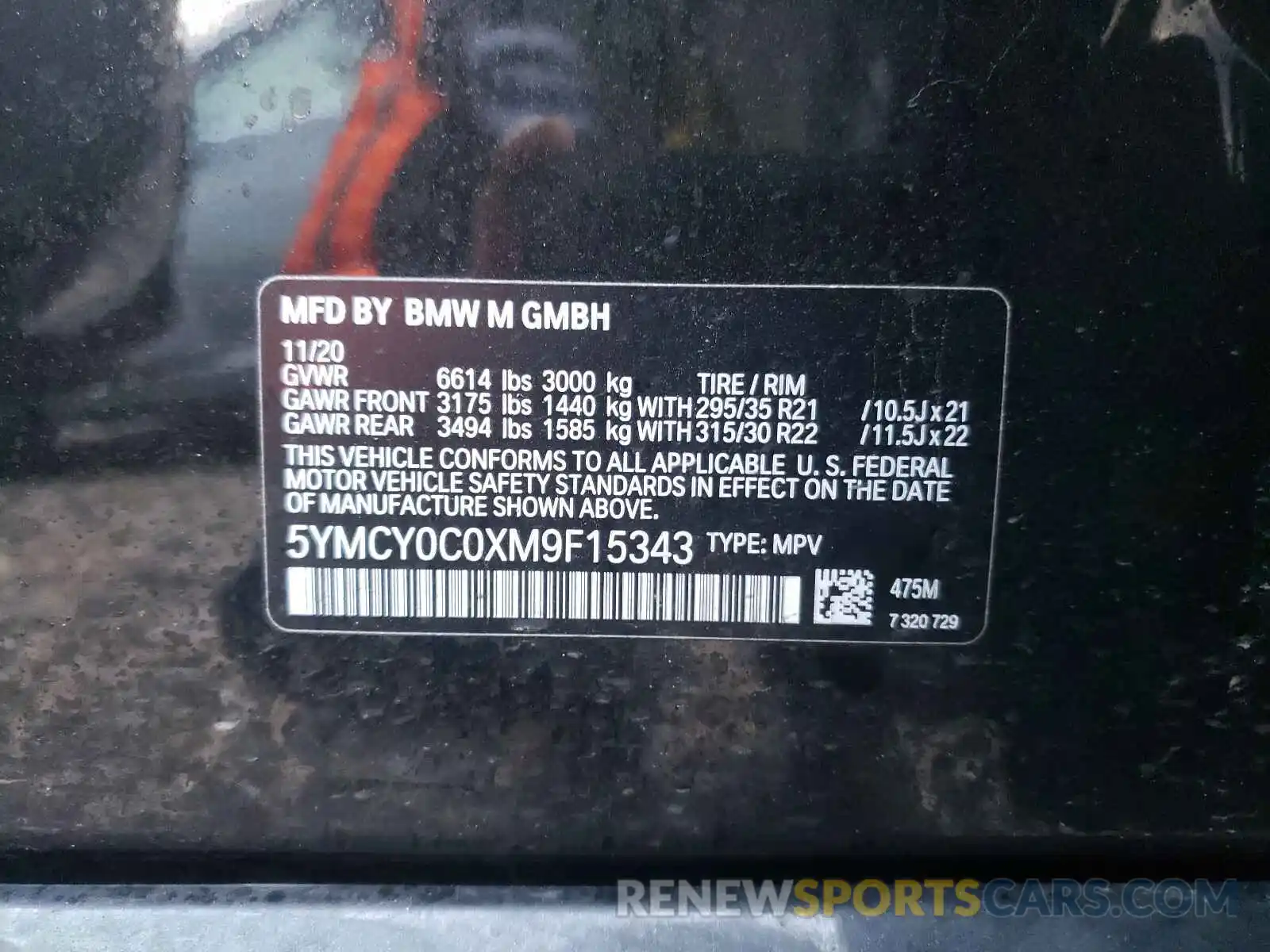 10 Photograph of a damaged car 5YMCY0C0XM9F15343 BMW X6 2021