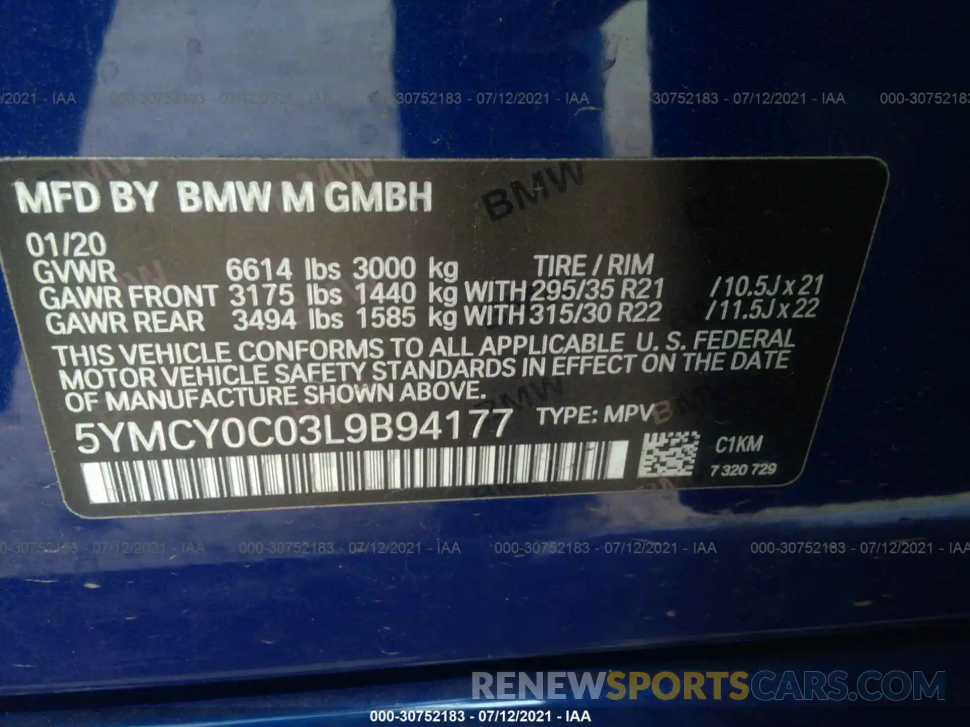 9 Фотография поврежденного автомобиля 5YMCY0C03L9B94177 BMW X6 M 2020