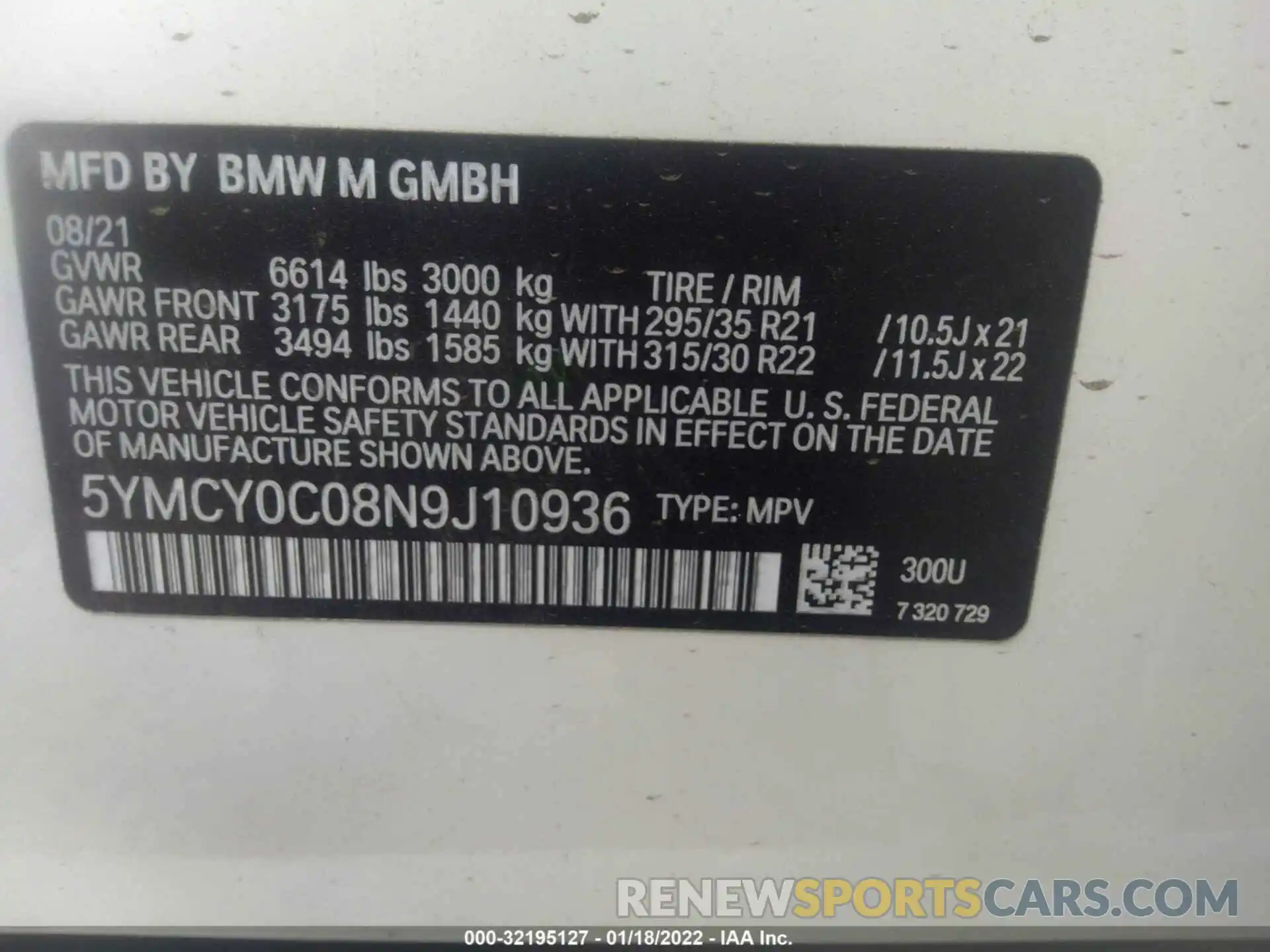 9 Фотография поврежденного автомобиля 5YMCY0C08N9J10936 BMW X6 M 2022