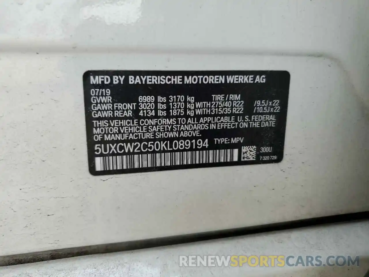 12 Фотография поврежденного автомобиля 5UXCW2C50KL089194 BMW X7 2019