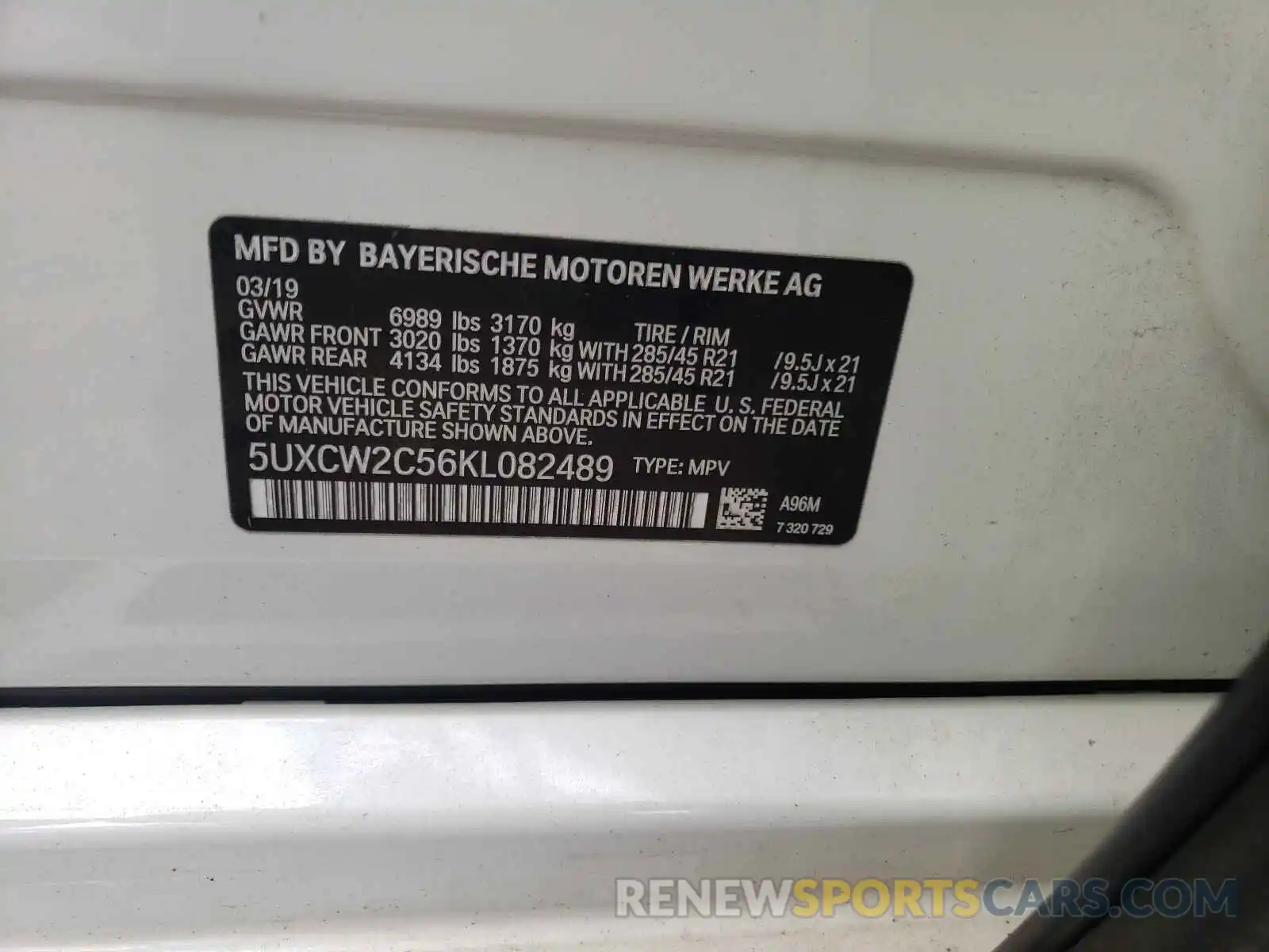 10 Фотография поврежденного автомобиля 5UXCW2C56KL082489 BMW X7 2019