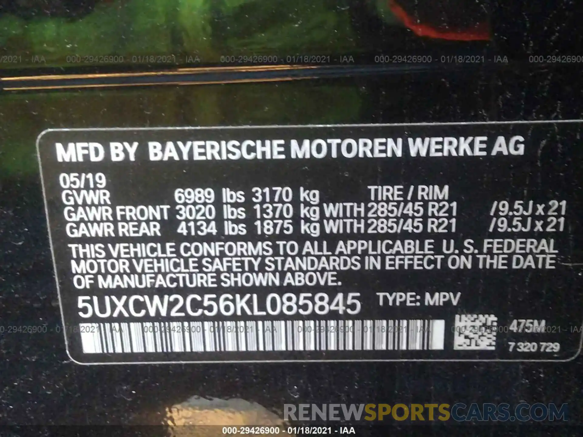 9 Photograph of a damaged car 5UXCW2C56KL085845 BMW X7 2019