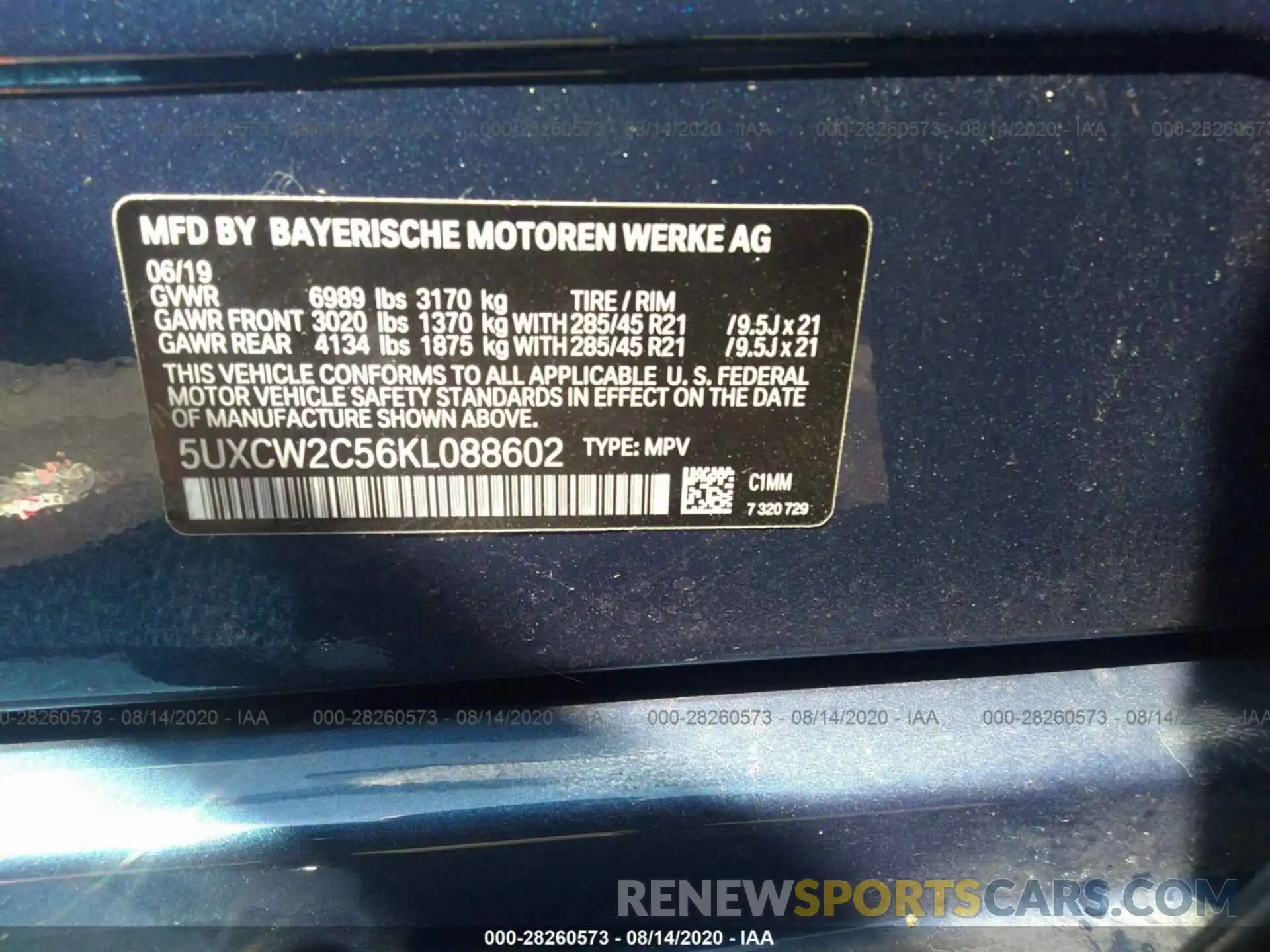 9 Фотография поврежденного автомобиля 5UXCW2C56KL088602 BMW X7 2019