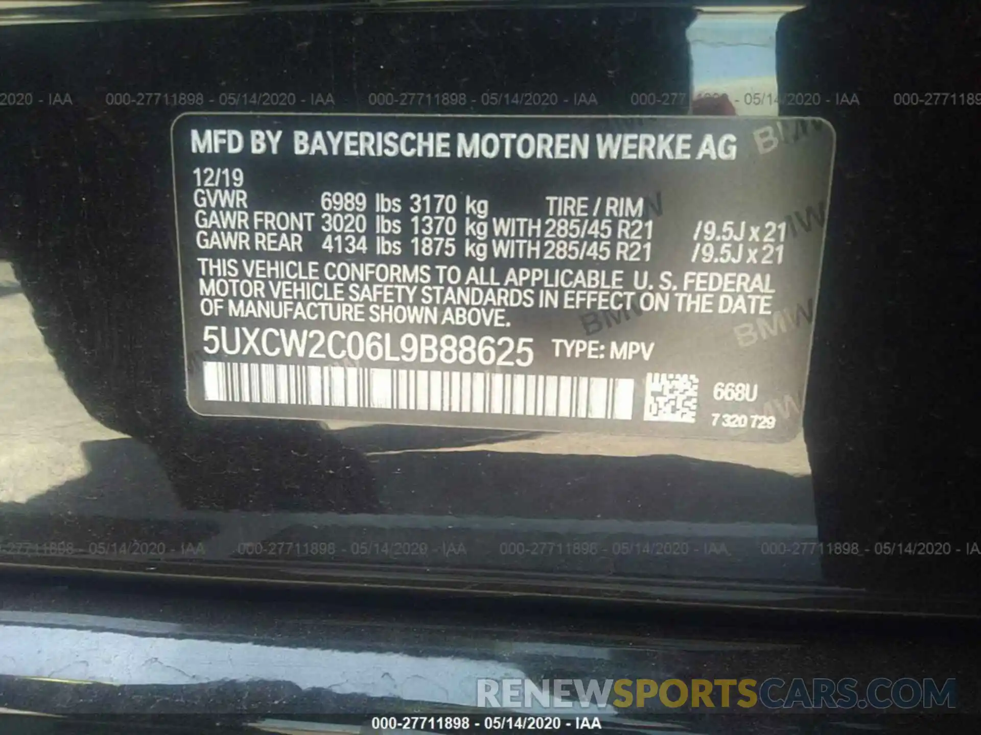 9 Фотография поврежденного автомобиля 5UXCW2C06L9B88625 BMW X7 2020