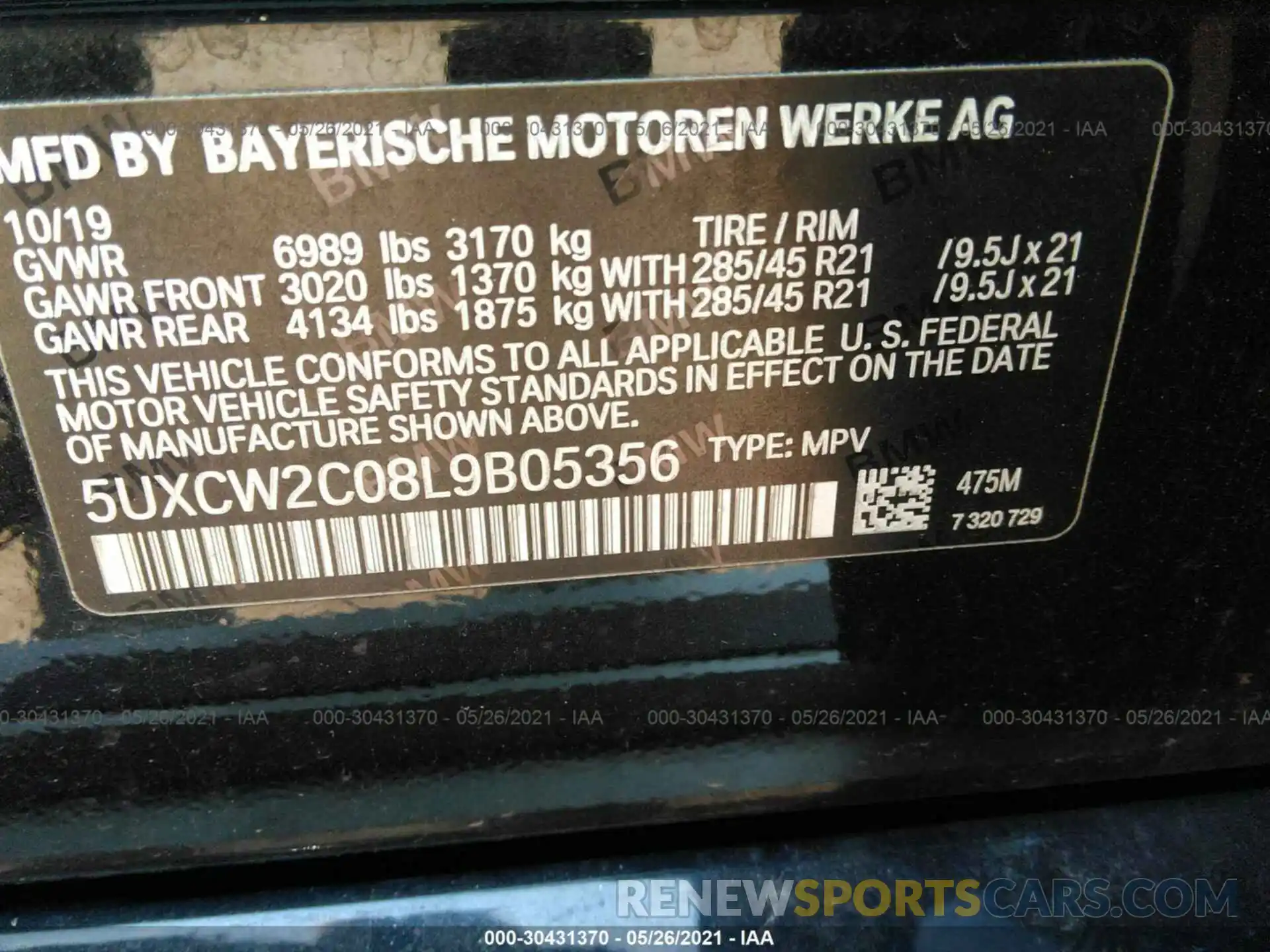 9 Фотография поврежденного автомобиля 5UXCW2C08L9B05356 BMW X7 2020