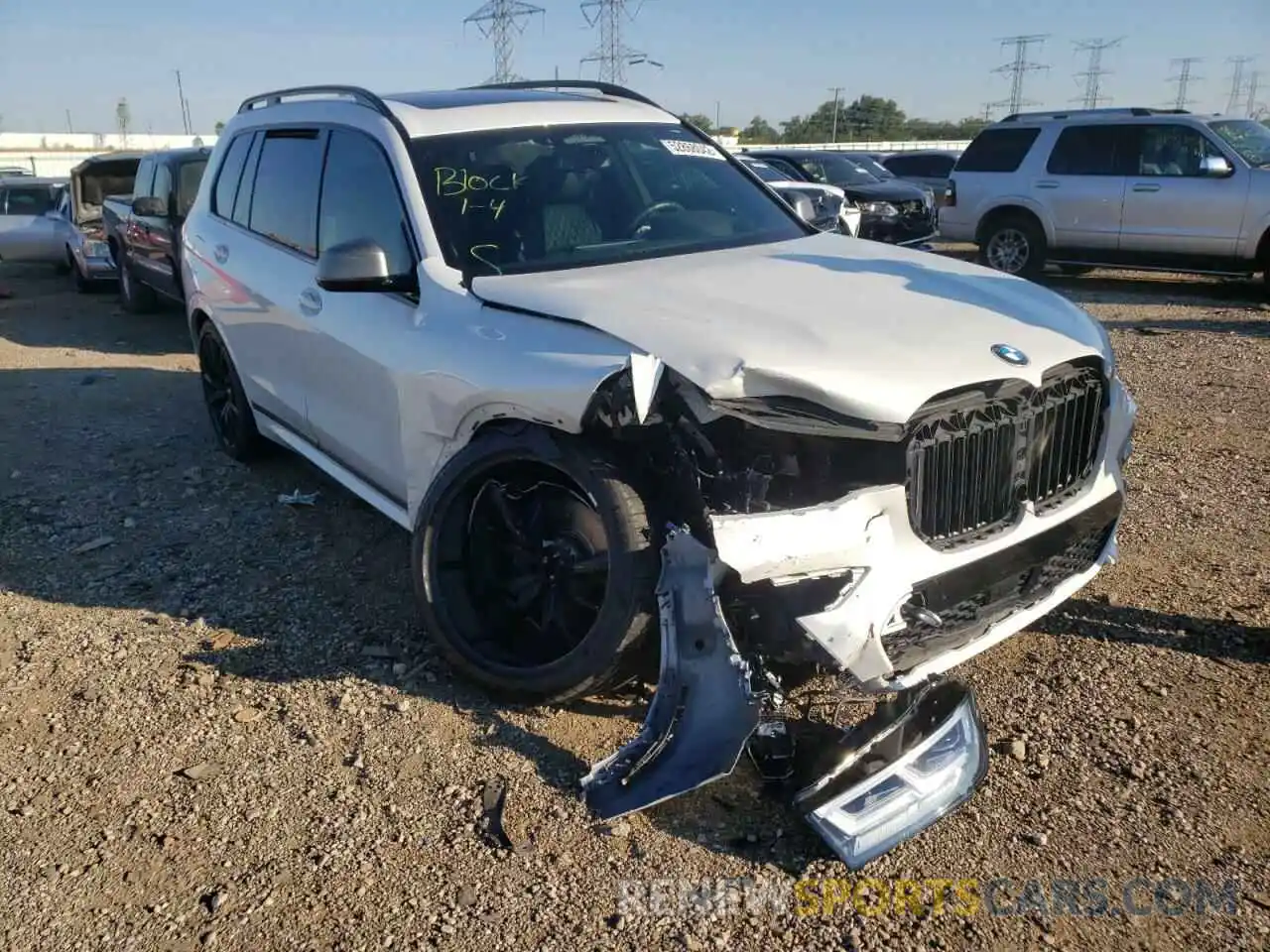 1 Photograph of a damaged car 5UXCX6C02LLE35355 BMW X7 2020