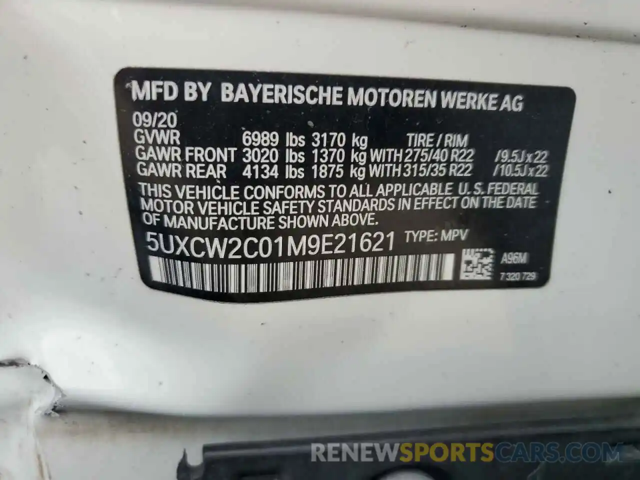 12 Фотография поврежденного автомобиля 5UXCW2C01M9E21621 BMW X7 2021