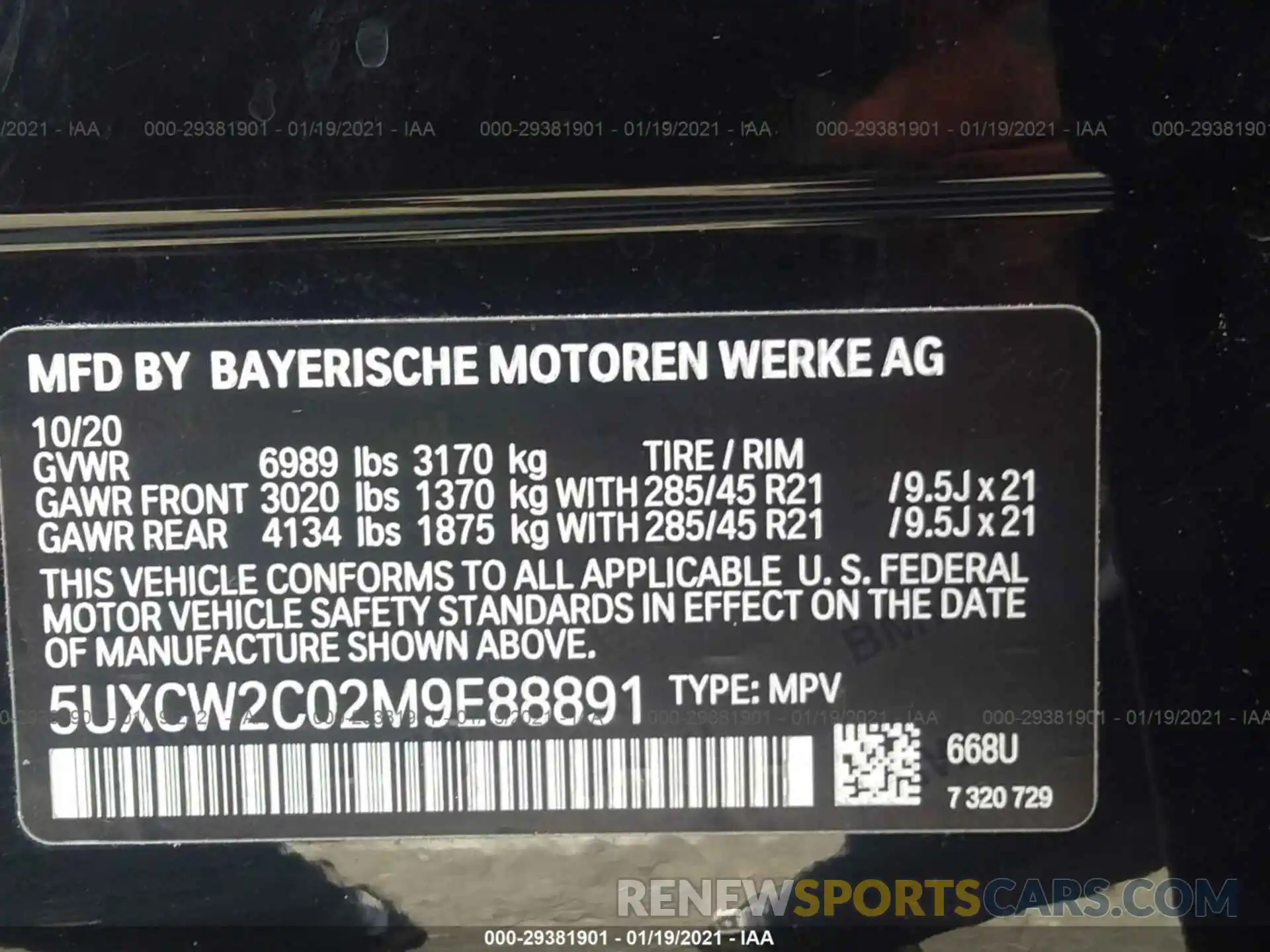 9 Photograph of a damaged car 5UXCW2C02M9E88891 BMW X7 2021