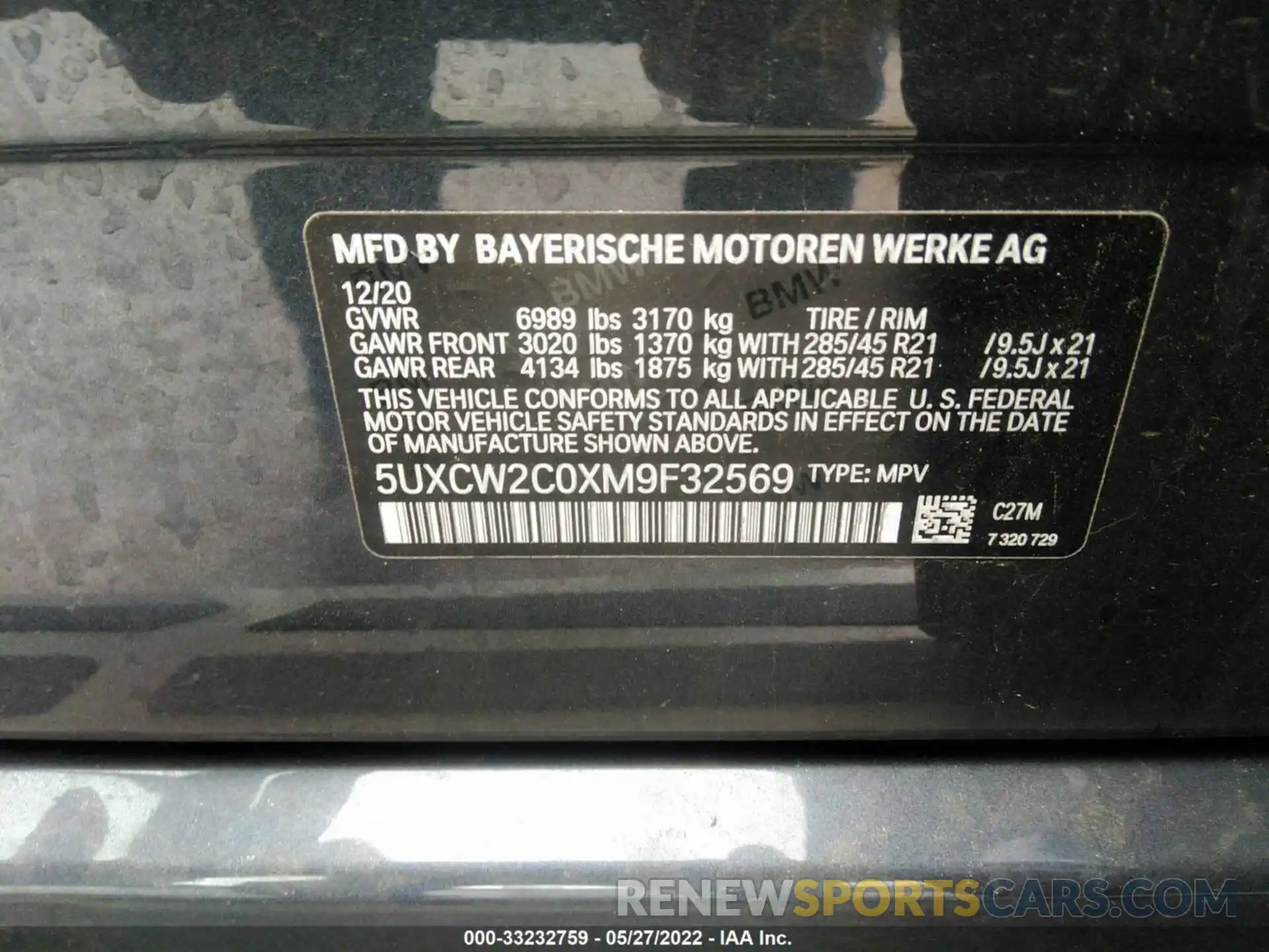 9 Фотография поврежденного автомобиля 5UXCW2C0XM9F32569 BMW X7 2021