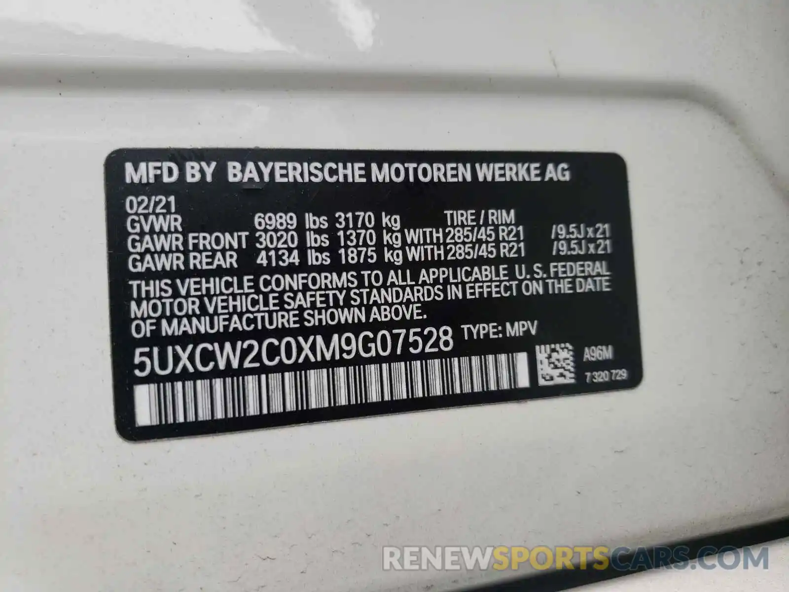 10 Фотография поврежденного автомобиля 5UXCW2C0XM9G07528 BMW X7 2021