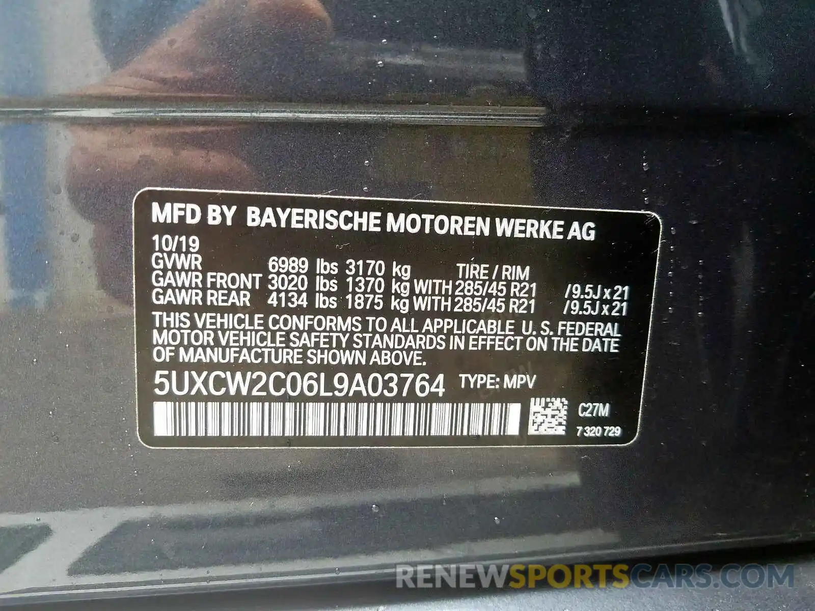 10 Фотография поврежденного автомобиля 5UXCW2C06L9A03764 BMW X7 XDRIVE4 2020