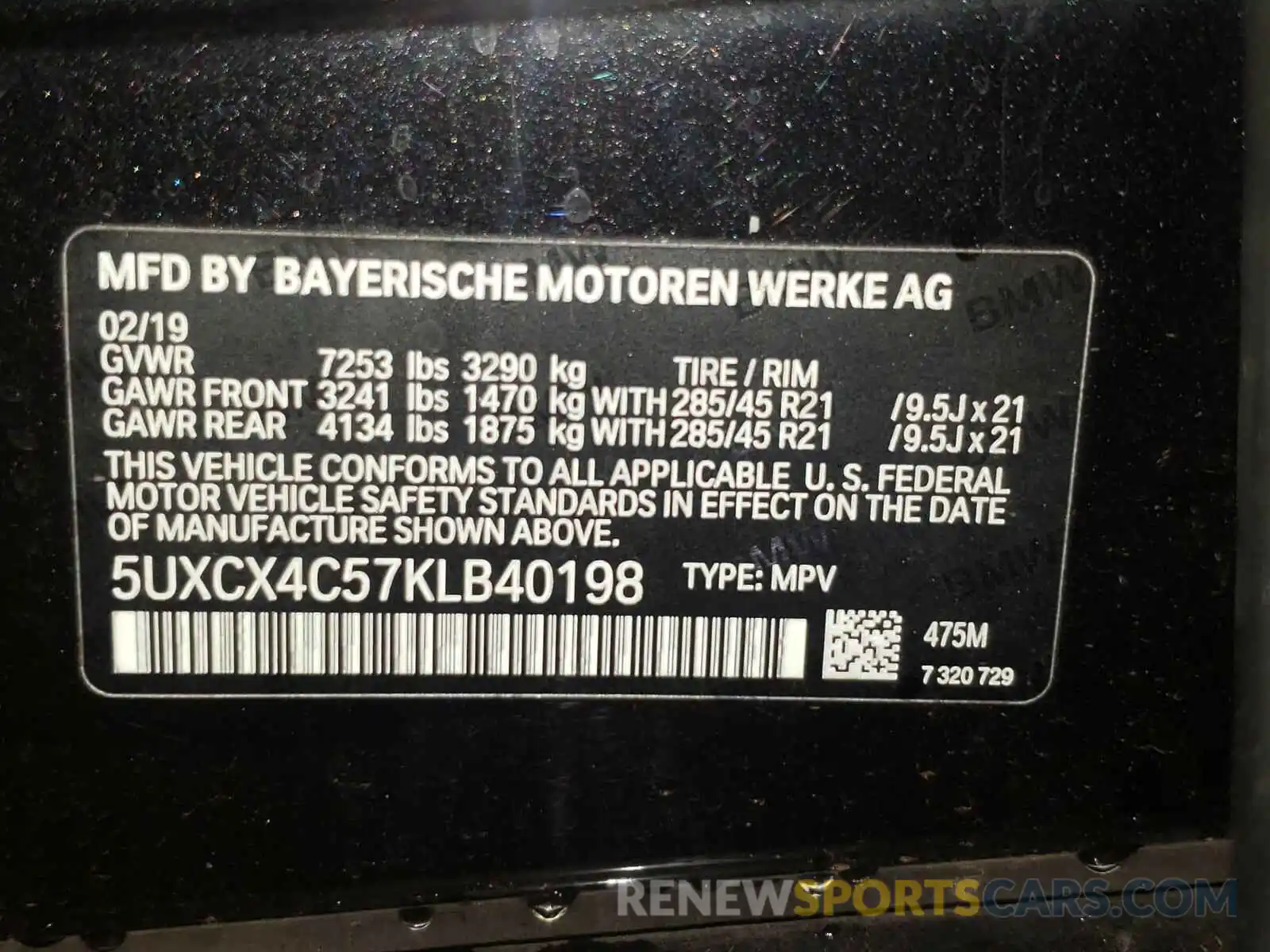 10 Photograph of a damaged car 5UXCX4C57KLB40198 BMW X7 XDRIVE5 2019