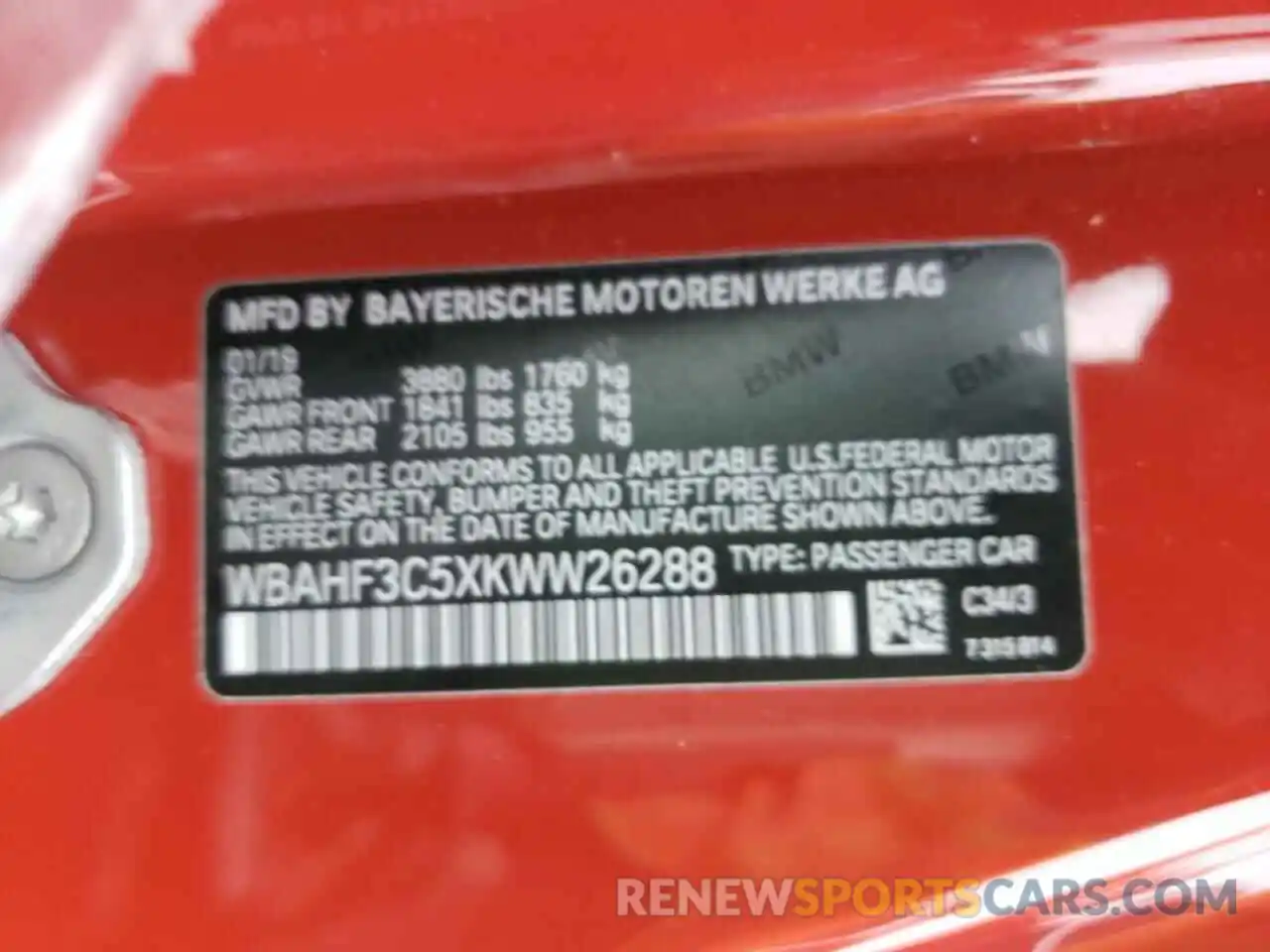 10 Photograph of a damaged car WBAHF3C5XKWW26288 BMW Z4 2019