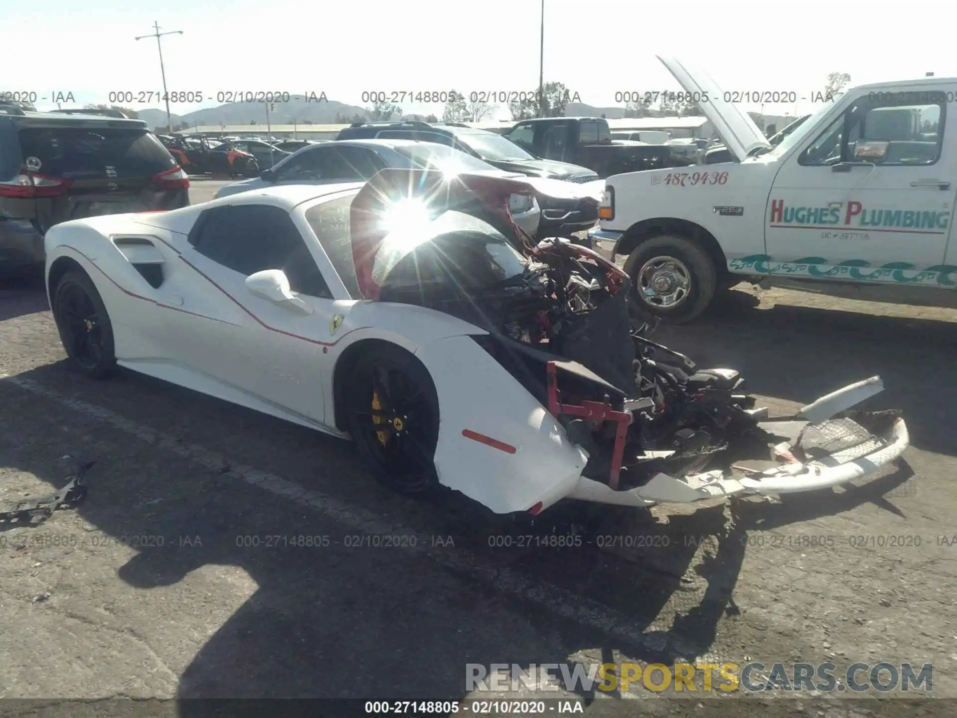 1 Photograph of a damaged car ZFF80AMA6K0239665 FERRARI 488 SPIDER 2019