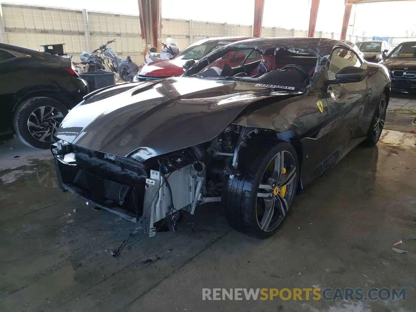 2 Photograph of a damaged car ZFF89FPA5K0240143 FERRARI ALL MODELS 2019