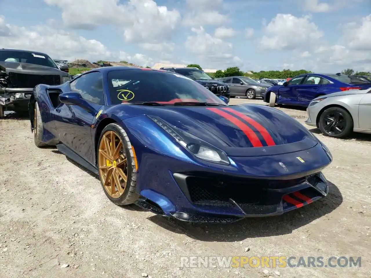 1 Photograph of a damaged car ZFF90HLA3K0245499 FERRARI ALL MODELS 2019