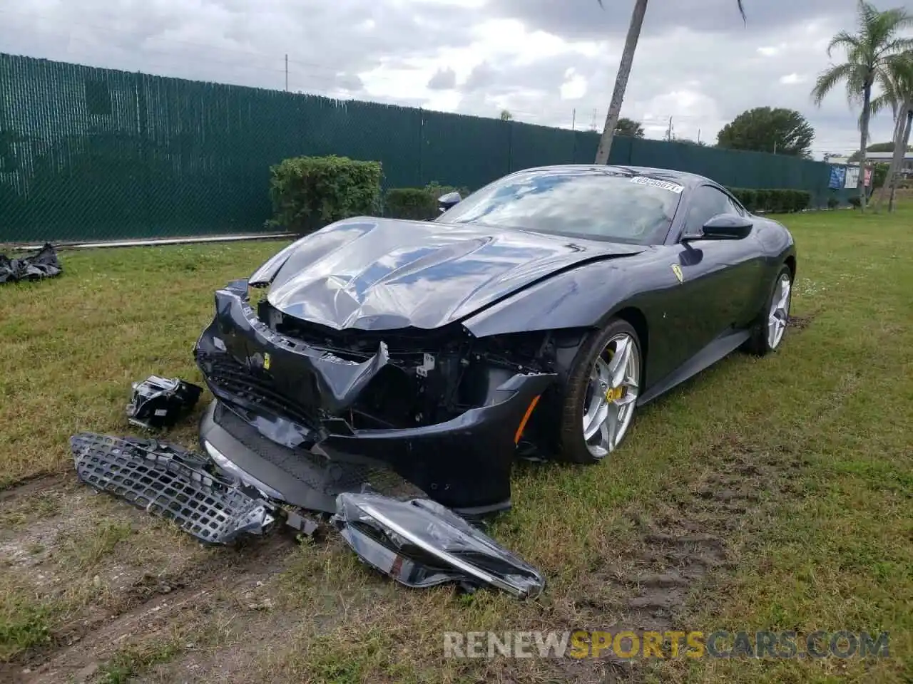 2 Photograph of a damaged car ZFF98RNA9M0265190 FERRARI ALL MODELS 2021