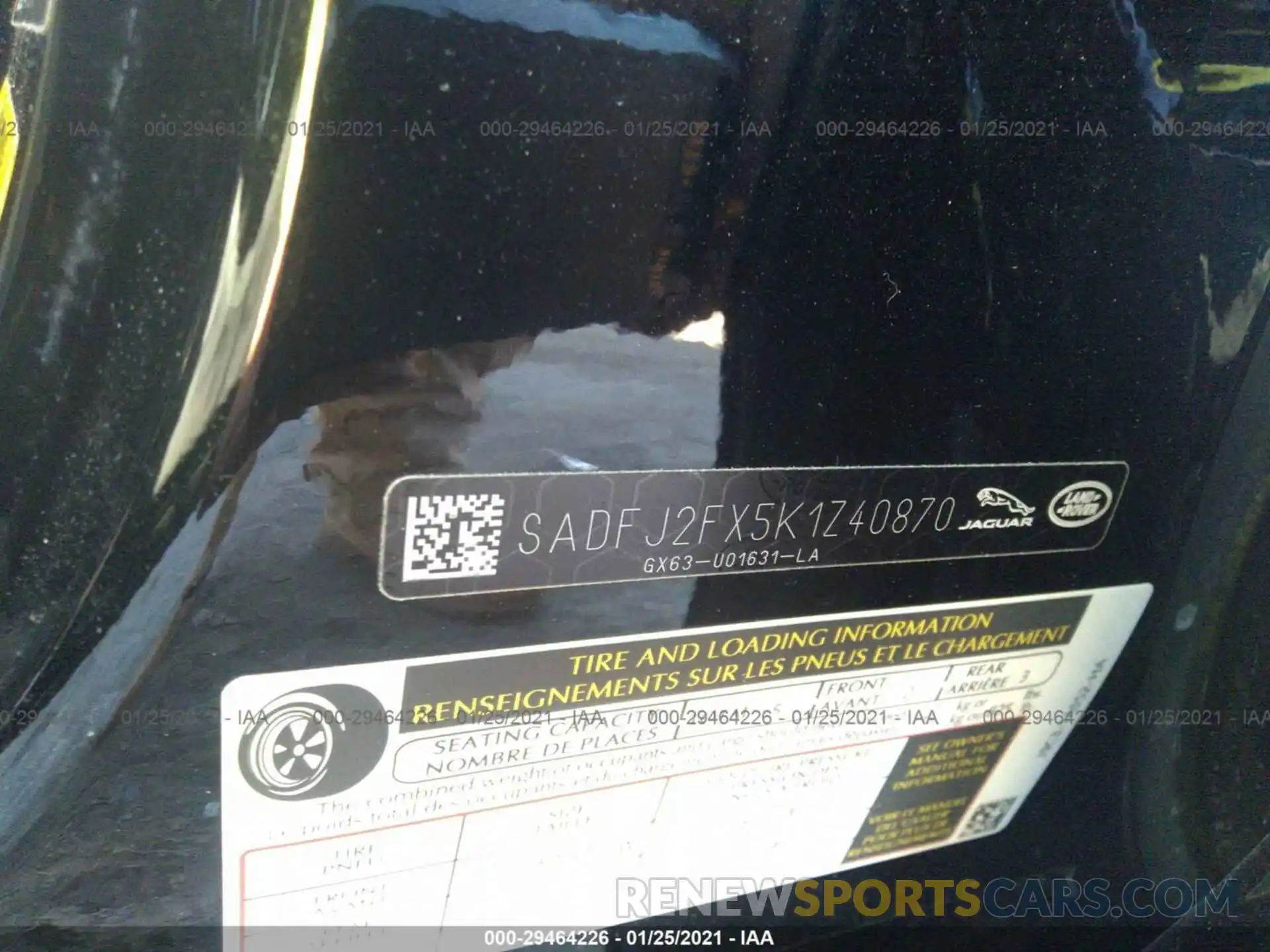 9 Photograph of a damaged car SADFJ2FX5K1Z40870 JAGUAR E-PACE 2019